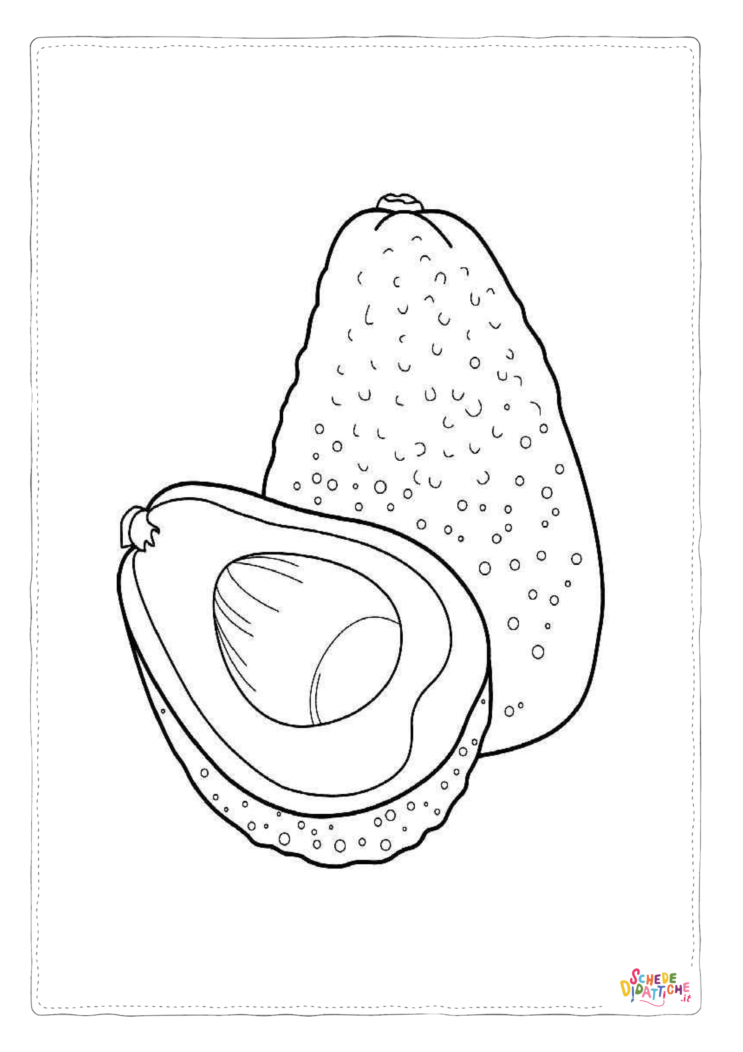 Disegno di avocado da stampare e colorare 2