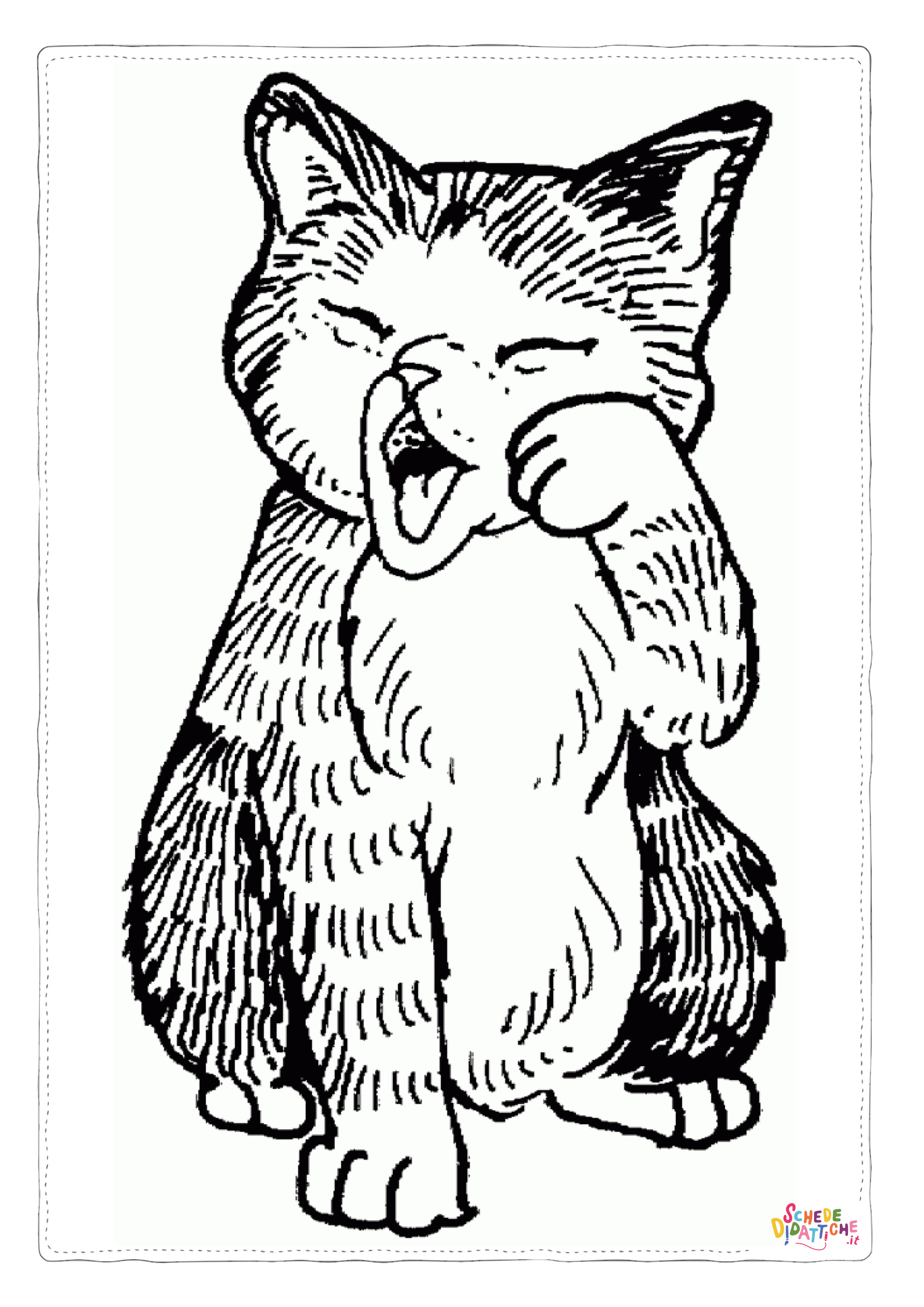 Disegno "Disegno di gatto da stampare e colorare 158" Disegno di gatto da stampare e colorare 158