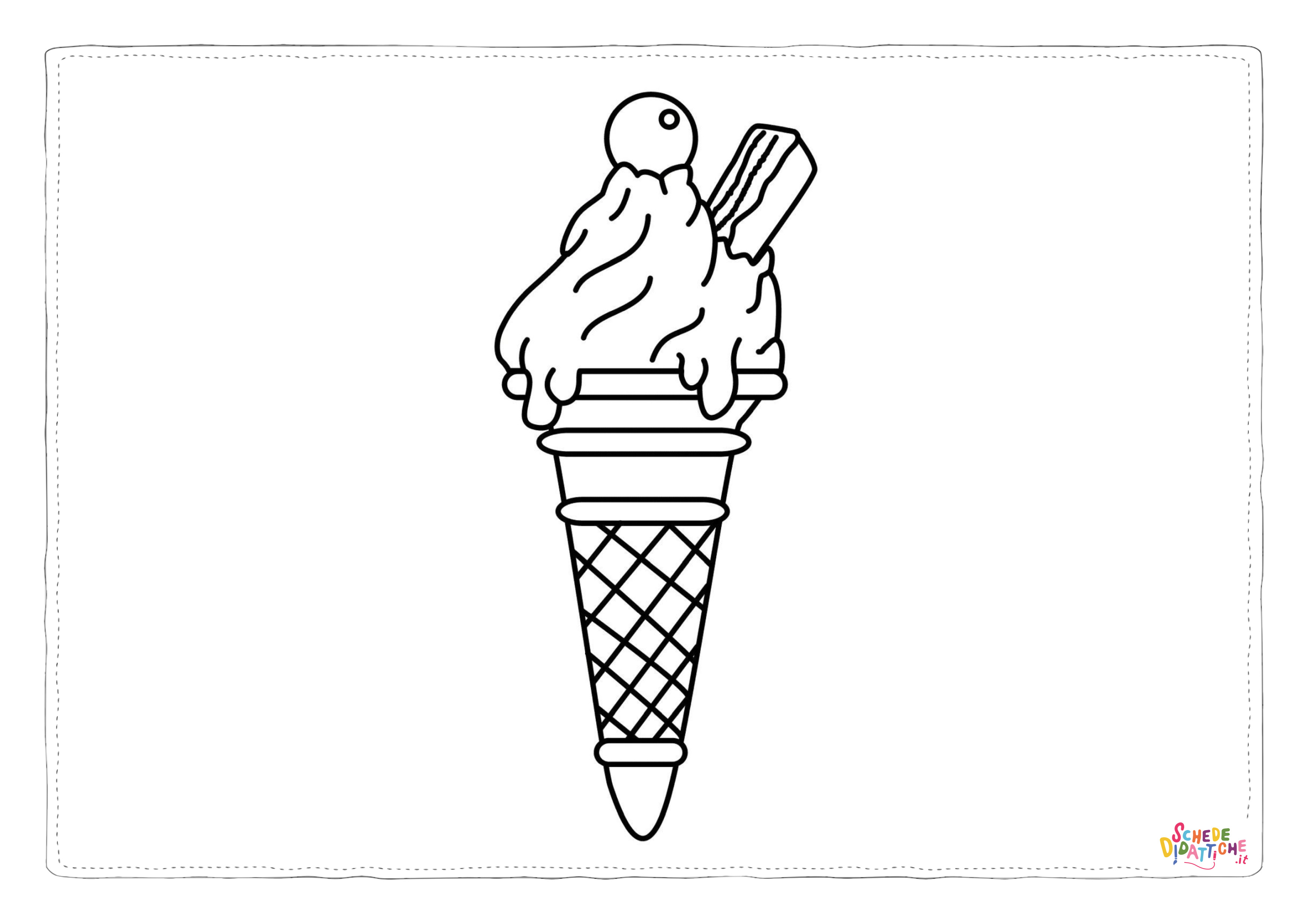 Disegno "Disegno di gelato da stampare e colorare 63" Disegno di gelato da stampare e colorare 63