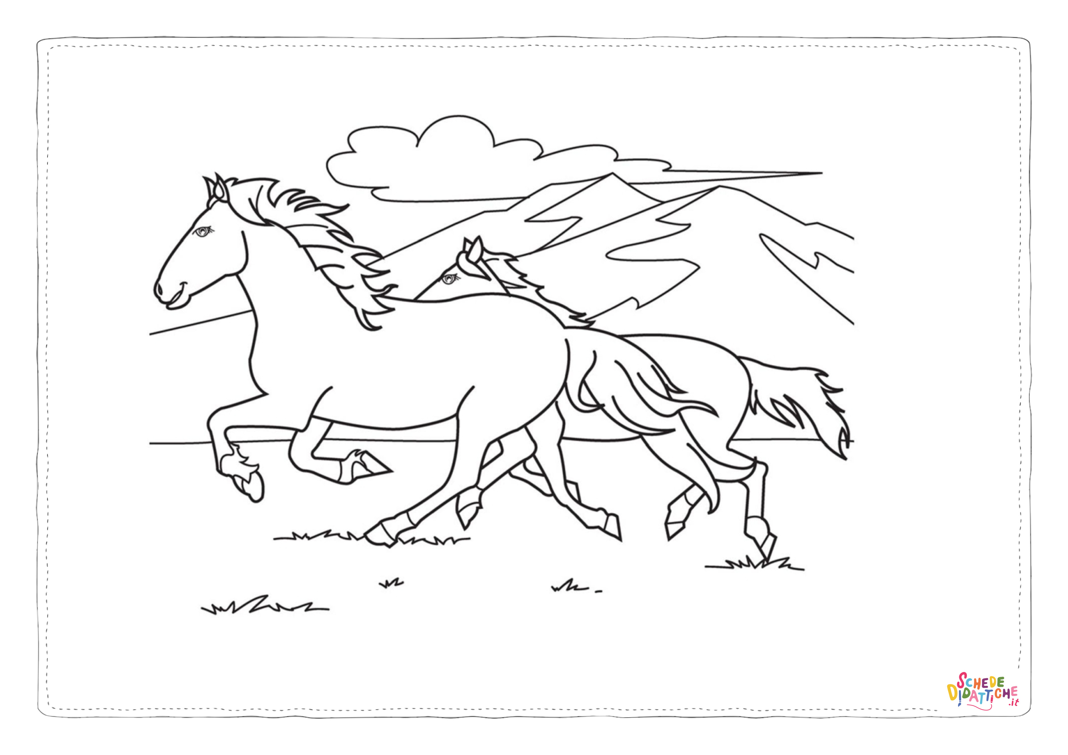 Disegno "Disegno di cavallo da stampare e colorare 92" Disegno di cavallo da stampare e colorare 92