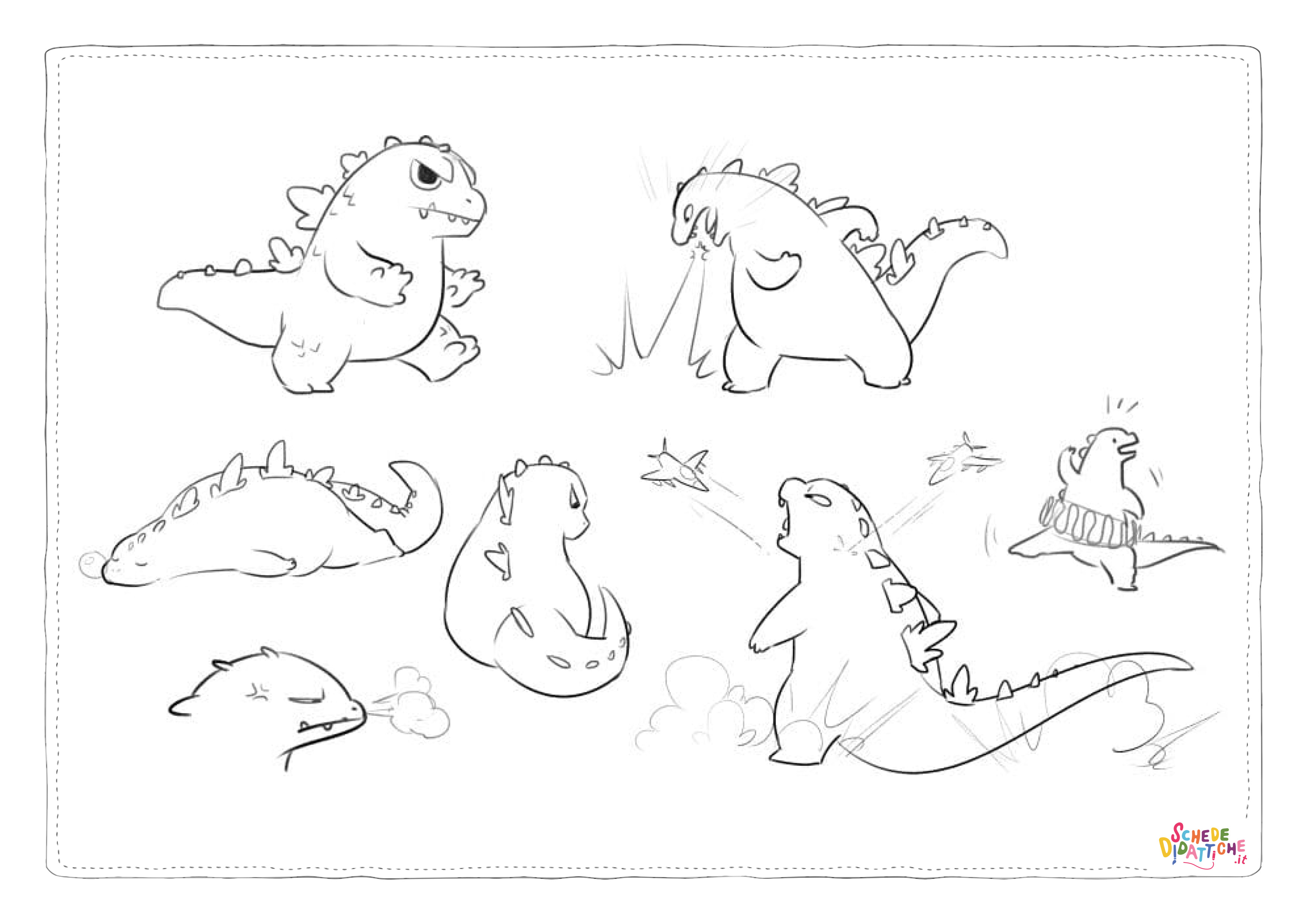 Disegno di Godzilla da stampare e colorare 40