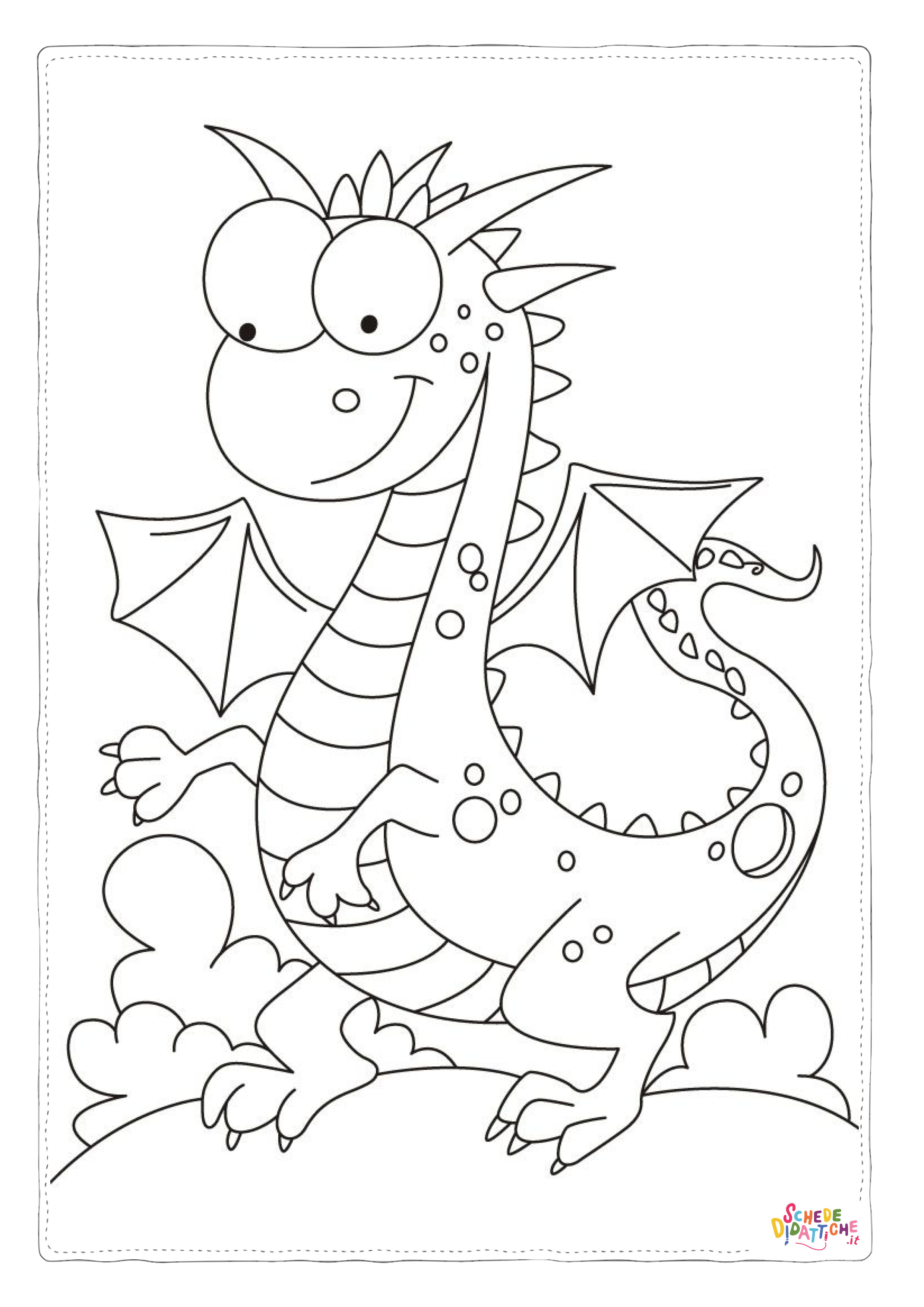 Disegno "Disegno di dragone da stampare e colorare 99" Disegno di dragone da stampare e colorare 99