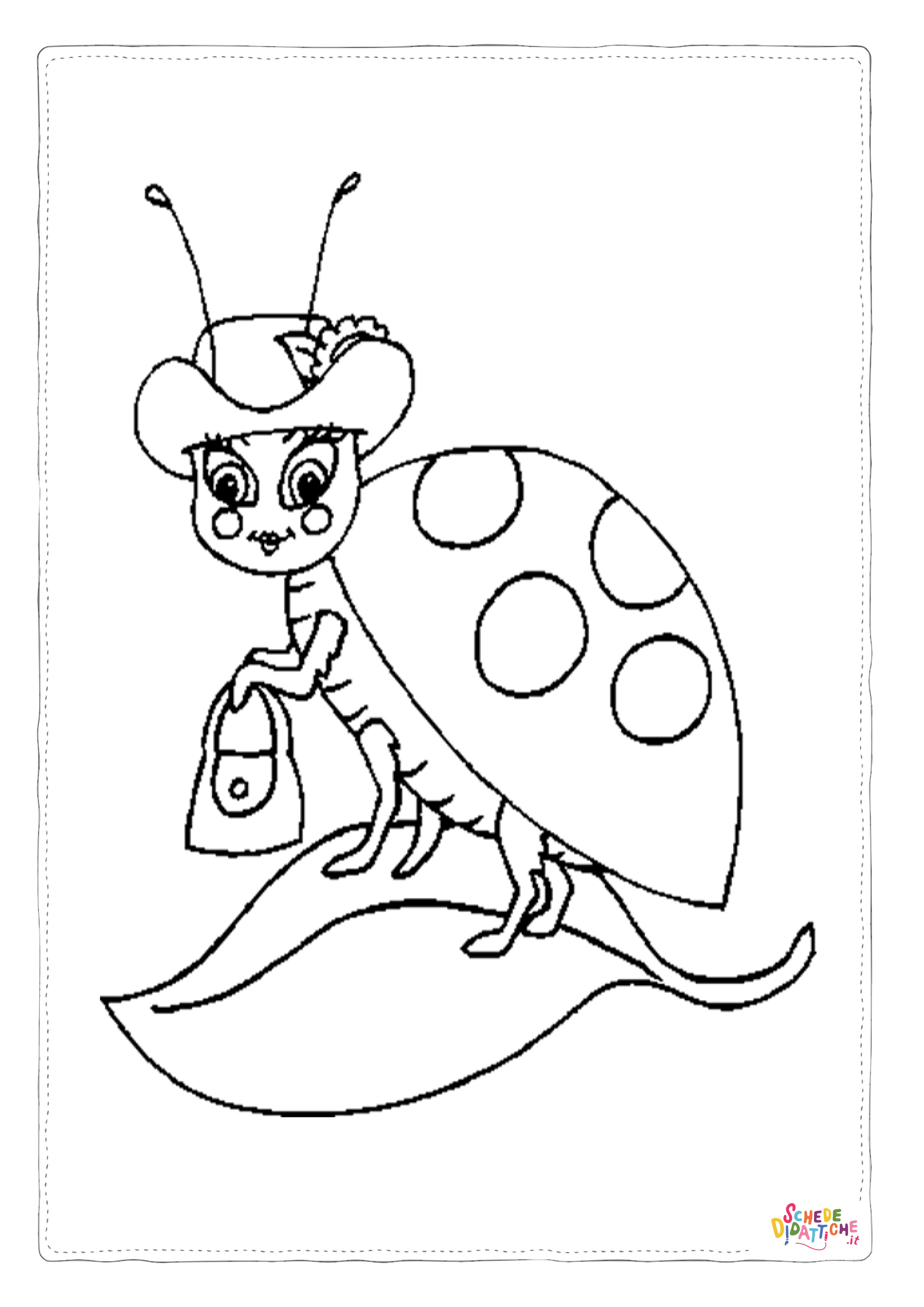 Disegno "Disegno di coccinella da stampare e colorare 24" Disegno di coccinella da stampare e colorare 24