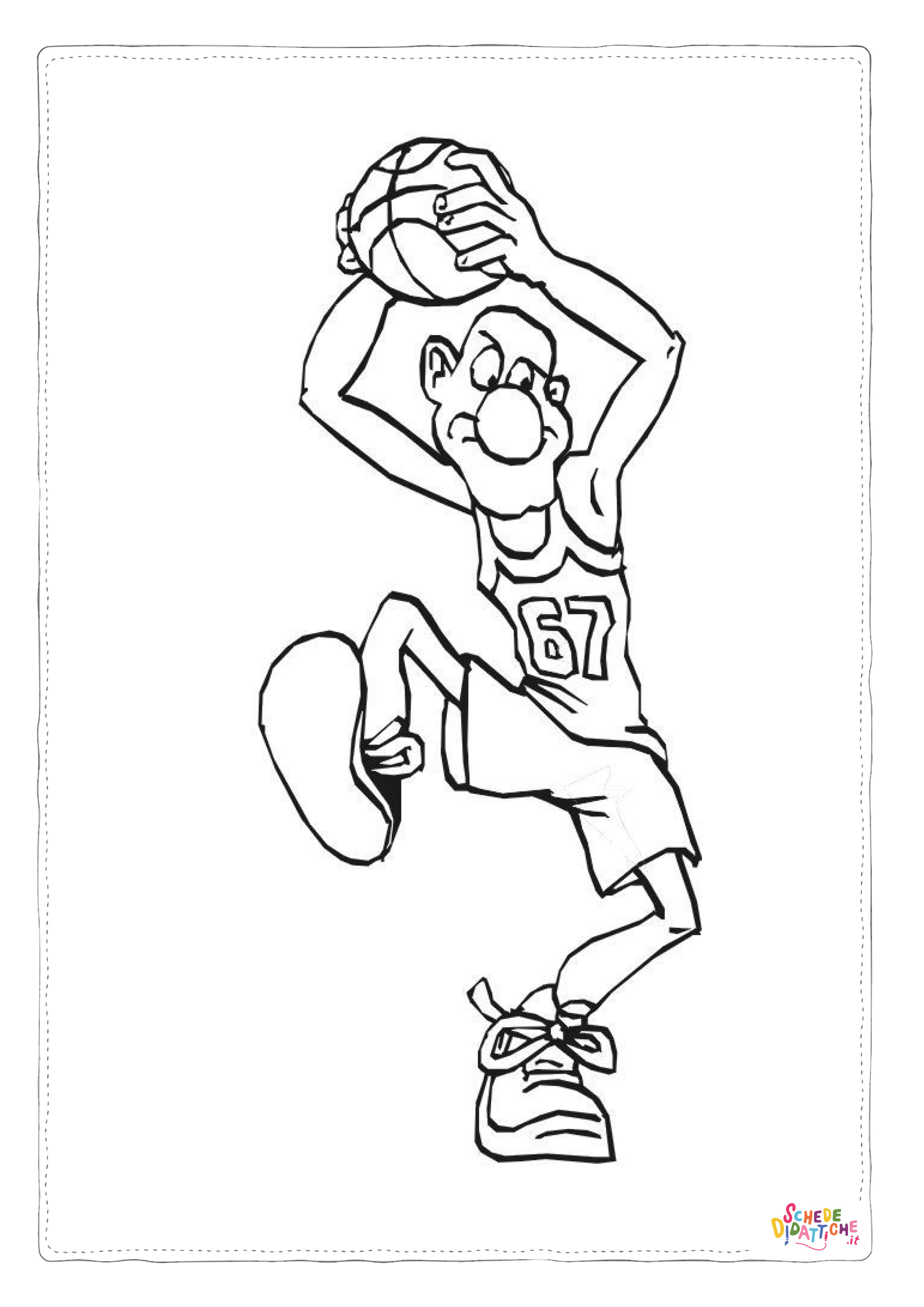Disegno "Disegno di basket da stampare e colorare 57" Disegno di basket da stampare e colorare 57