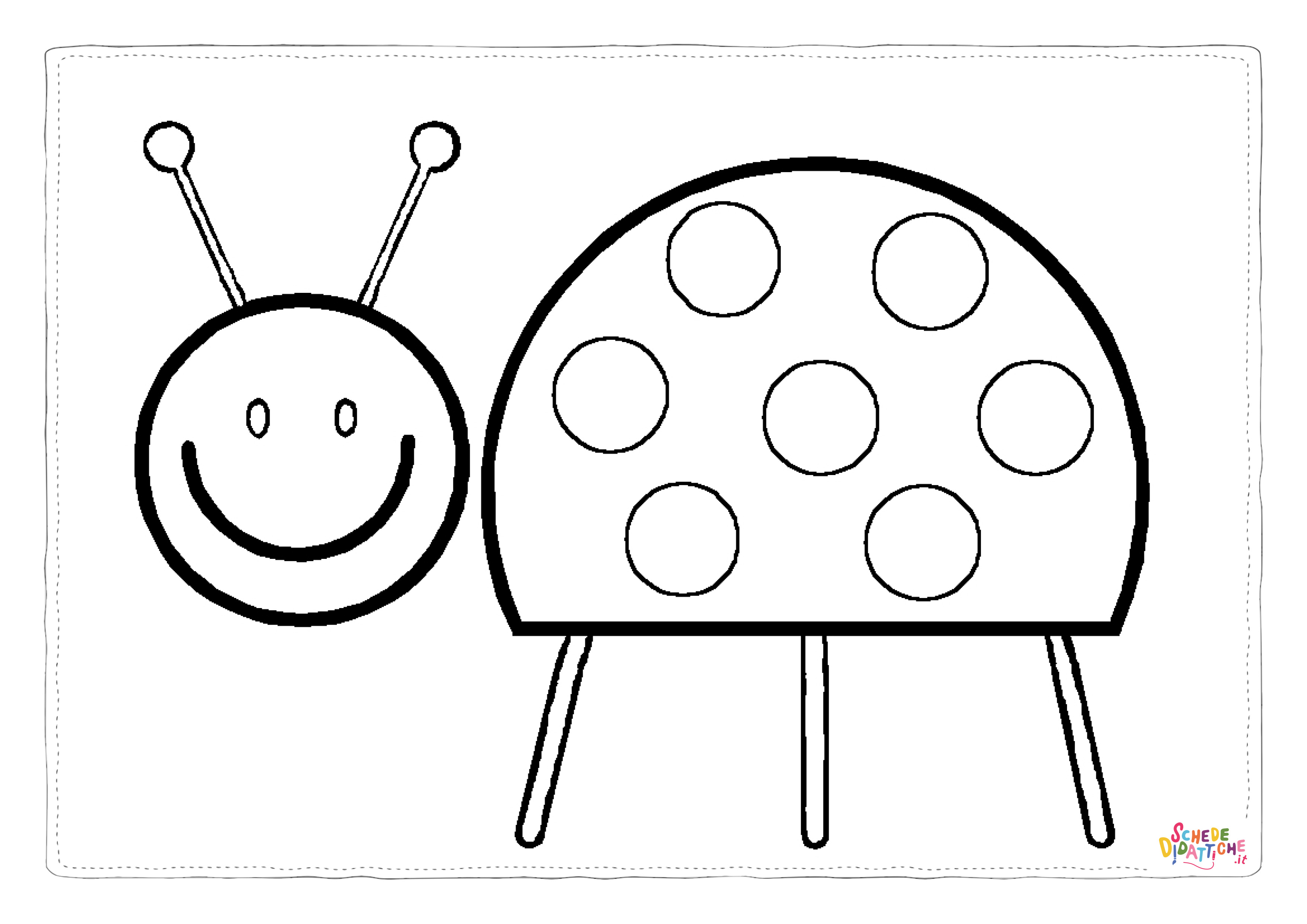 Disegno "Disegno di coccinella da stampare e colorare 4" Disegno di coccinella da stampare e colorare 4