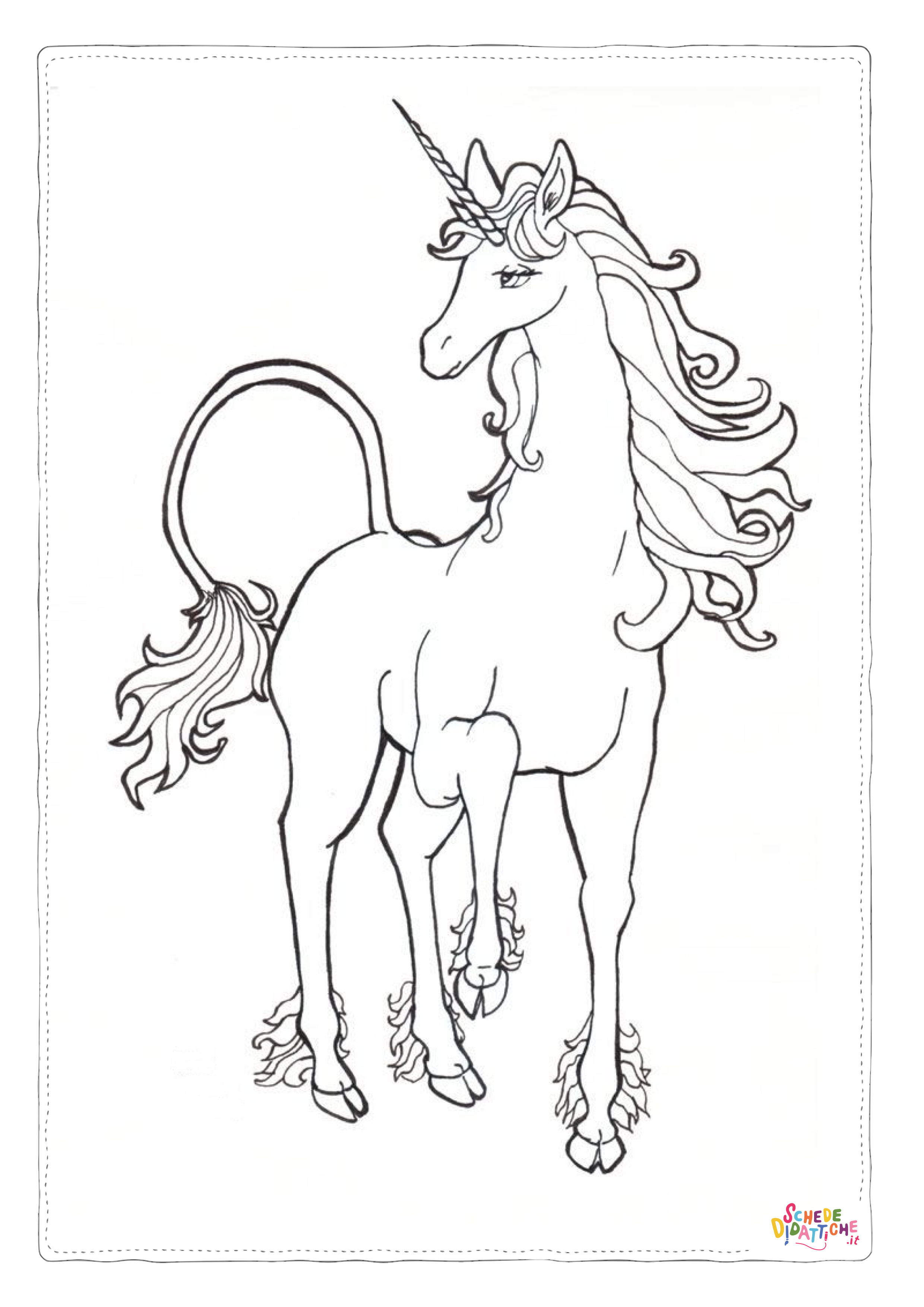 Disegno "Disegno di unicorno da stampare e colorare 13" Disegno di unicorno da stampare e colorare 13