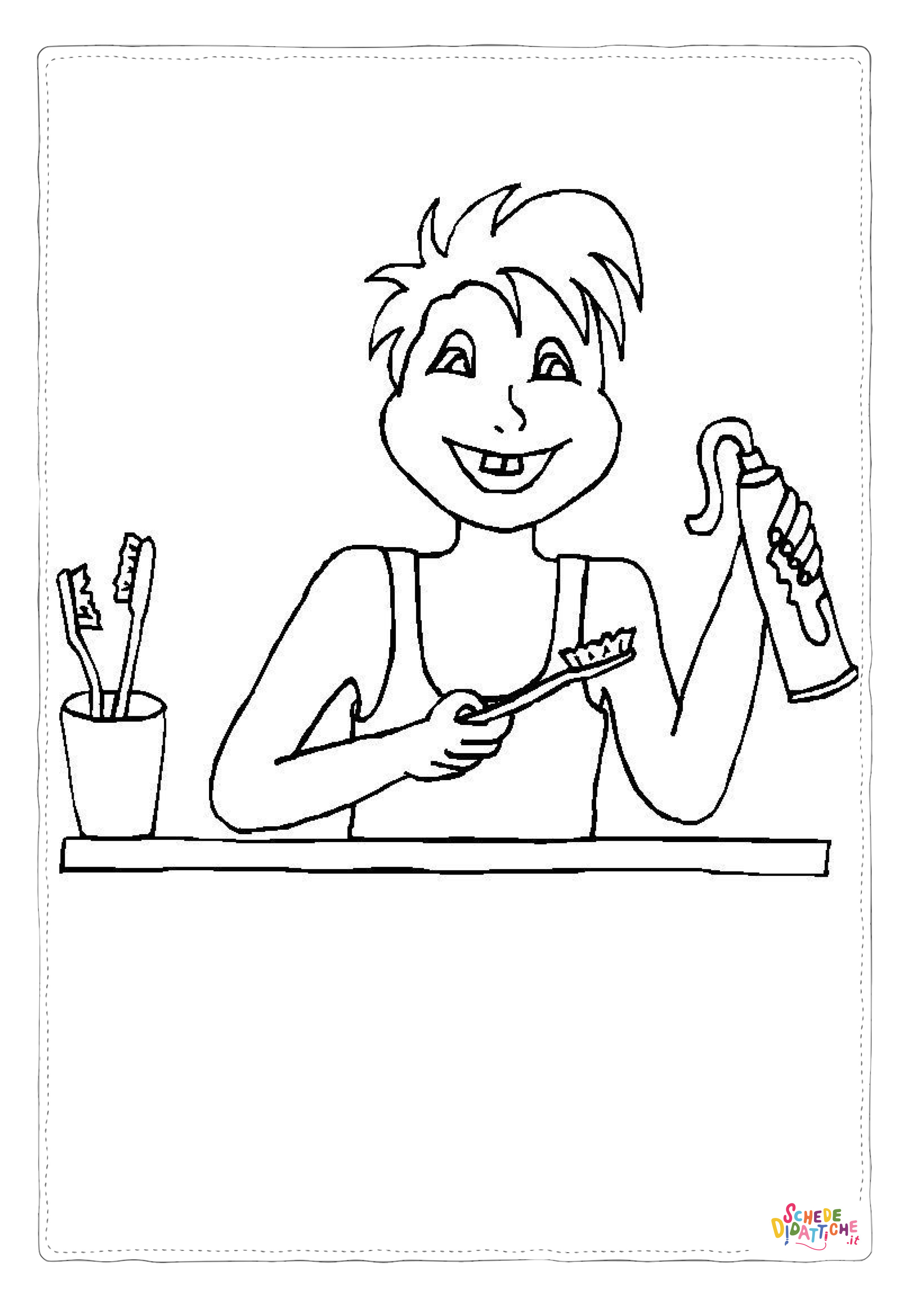 Disegno "Disegno di igiene da stampare e colorare 6" Disegno di igiene da stampare e colorare 6
