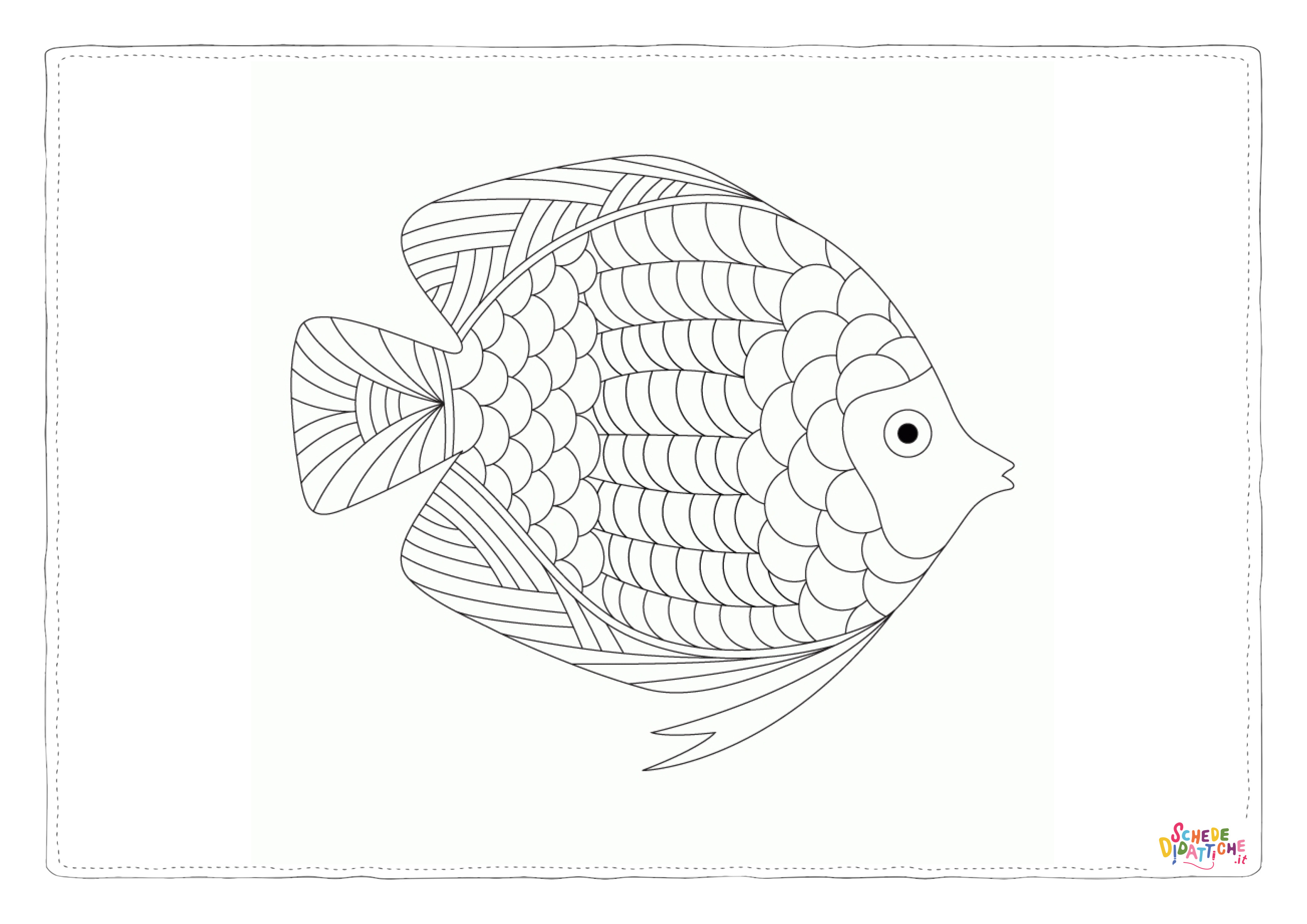 Disegno "Disegno di pesce da stampare e colorare 232" Disegno di pesce da stampare e colorare 232