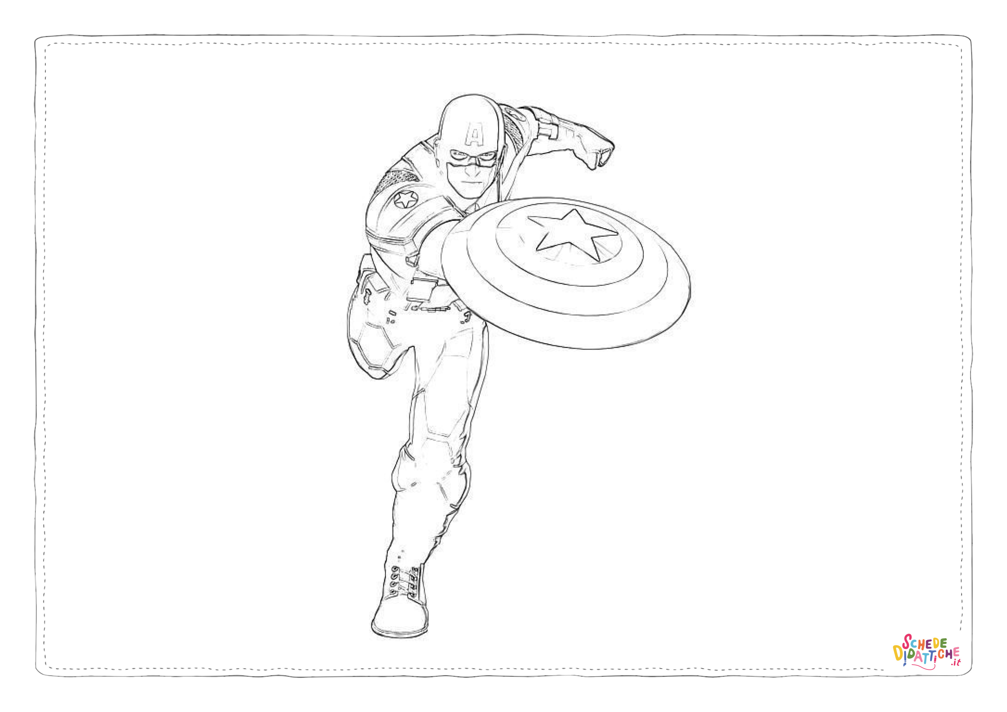 Disegno "Disegno di Capitan America da stampare e colorare 42" Disegno di Capitan America da stampare e colorare 42
