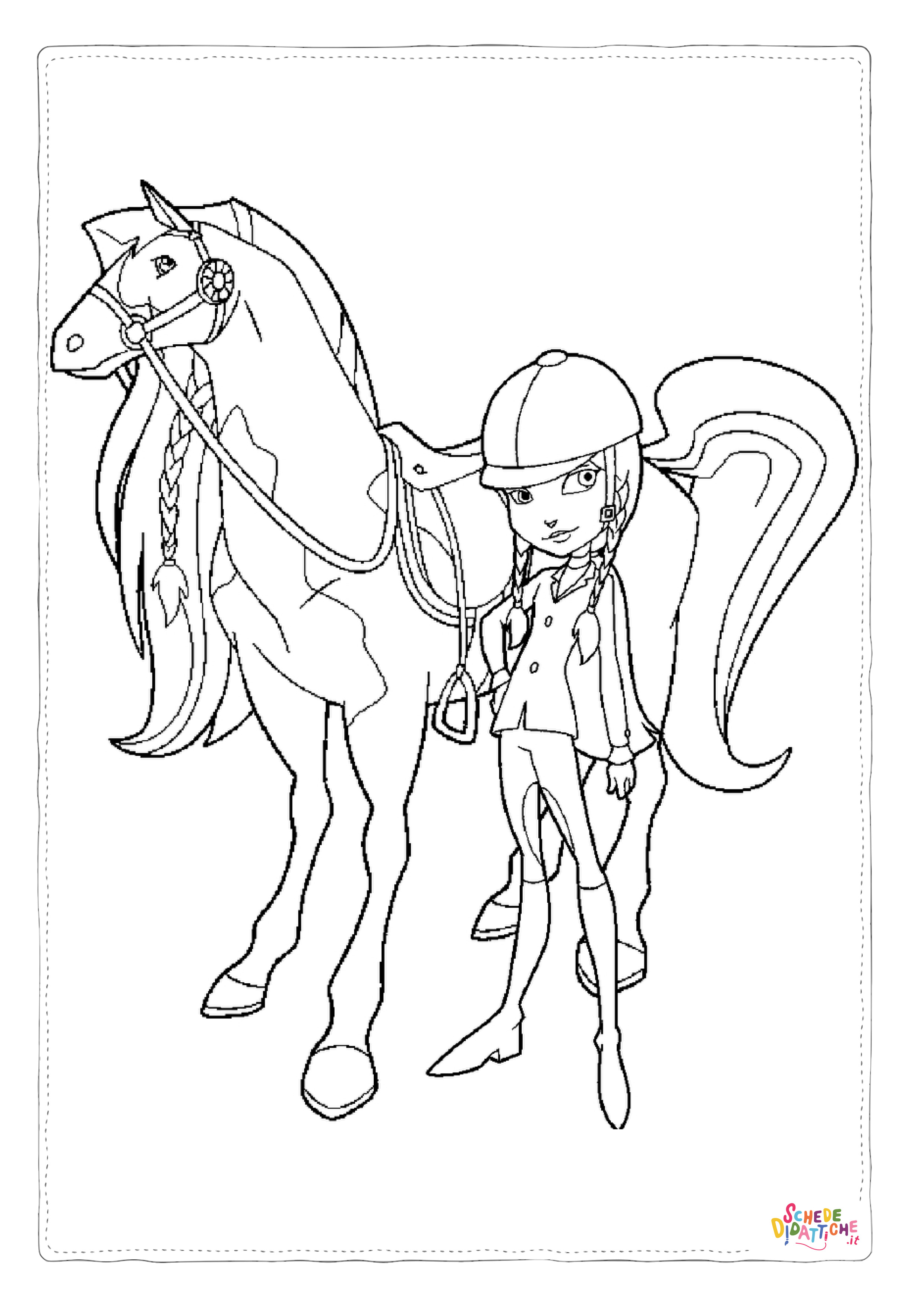 Disegno "Disegno di equitazione da stampare e colorare 33" Disegno di equitazione da stampare e colorare 33