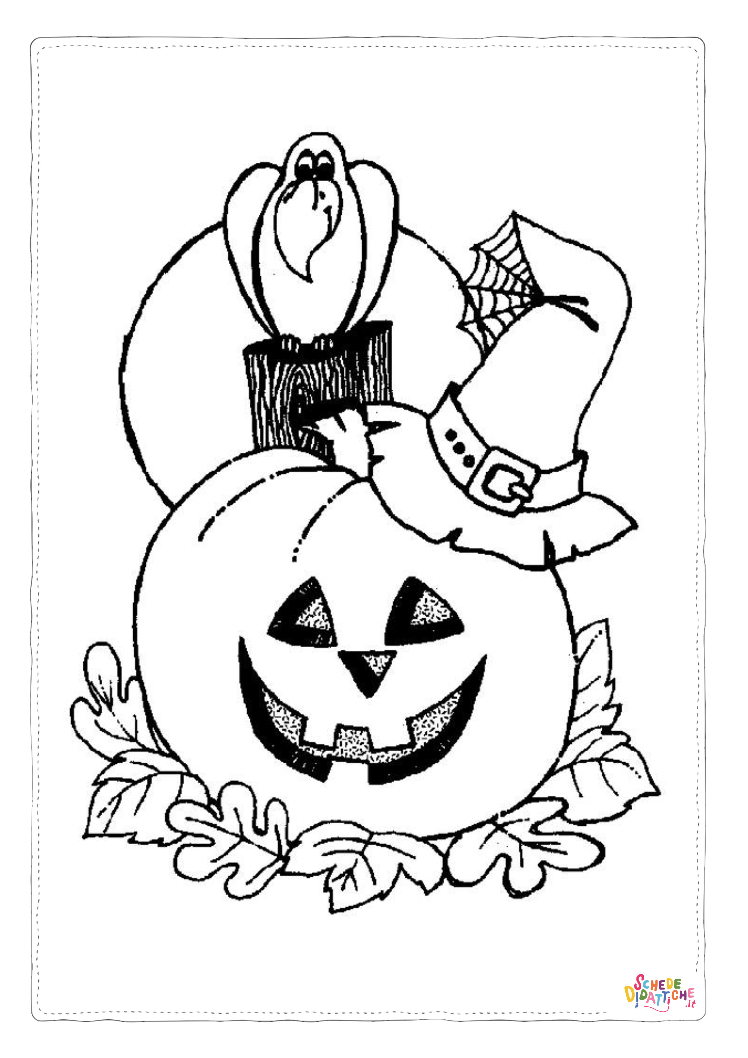 Disegno di zucca di Halloween da stampare e colorare 101