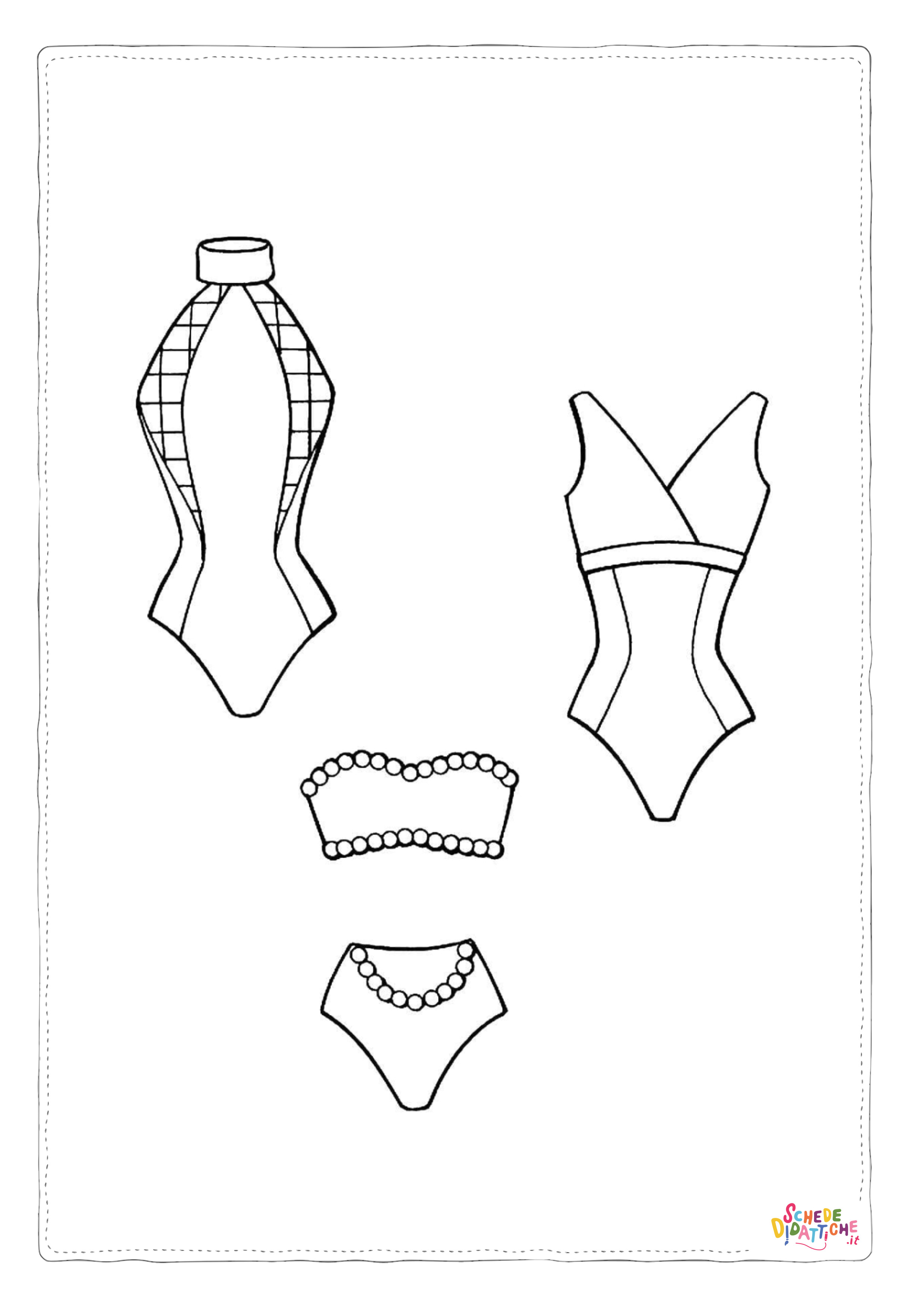 Disegno "Disegno di costume da bagno da stampare e colorare" Disegno di costume da bagno da stampare e colorare