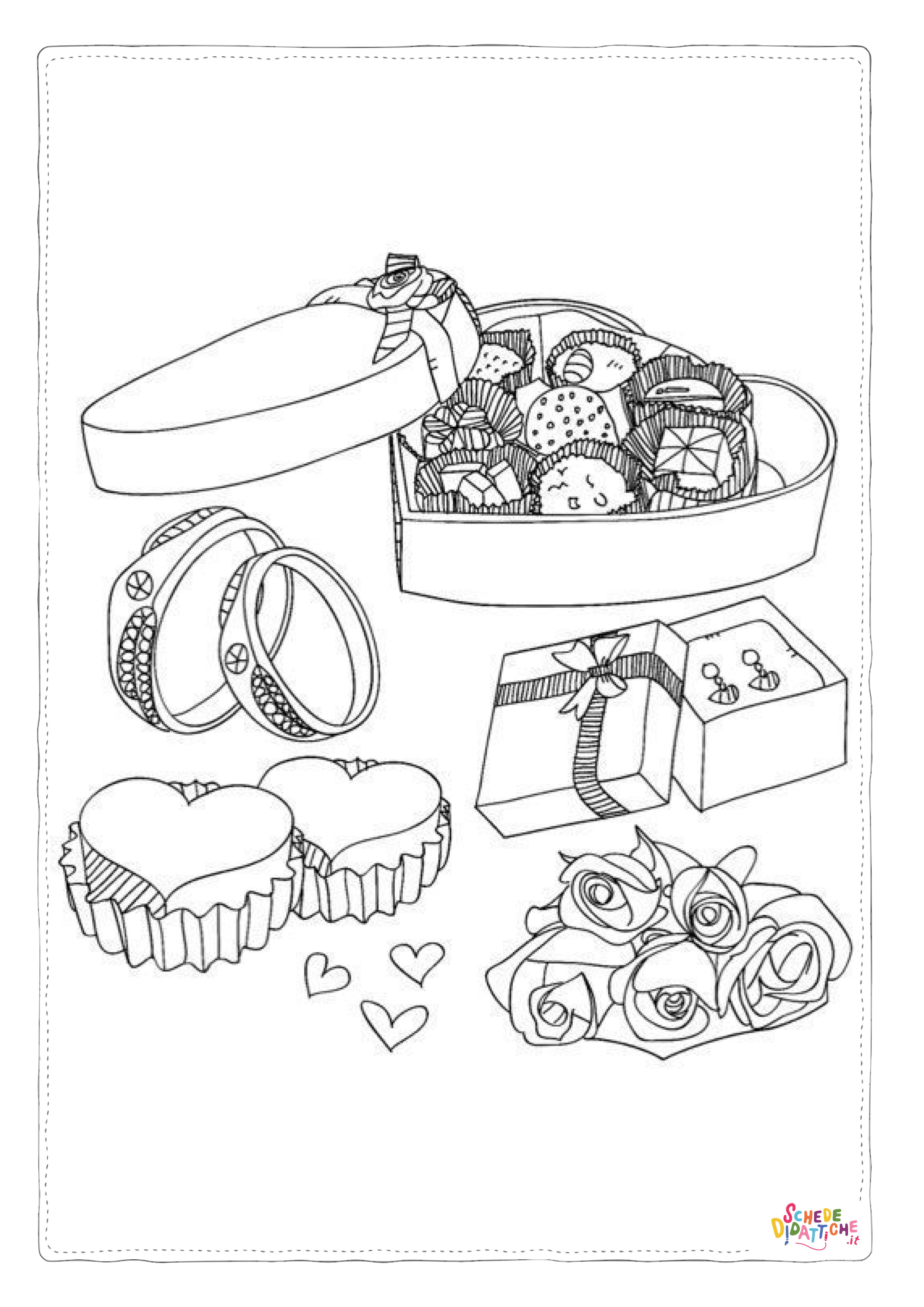 Disegno "Disegno di San Valentino da stampare e colorare 138" Disegno di San Valentino da stampare e colorare 138