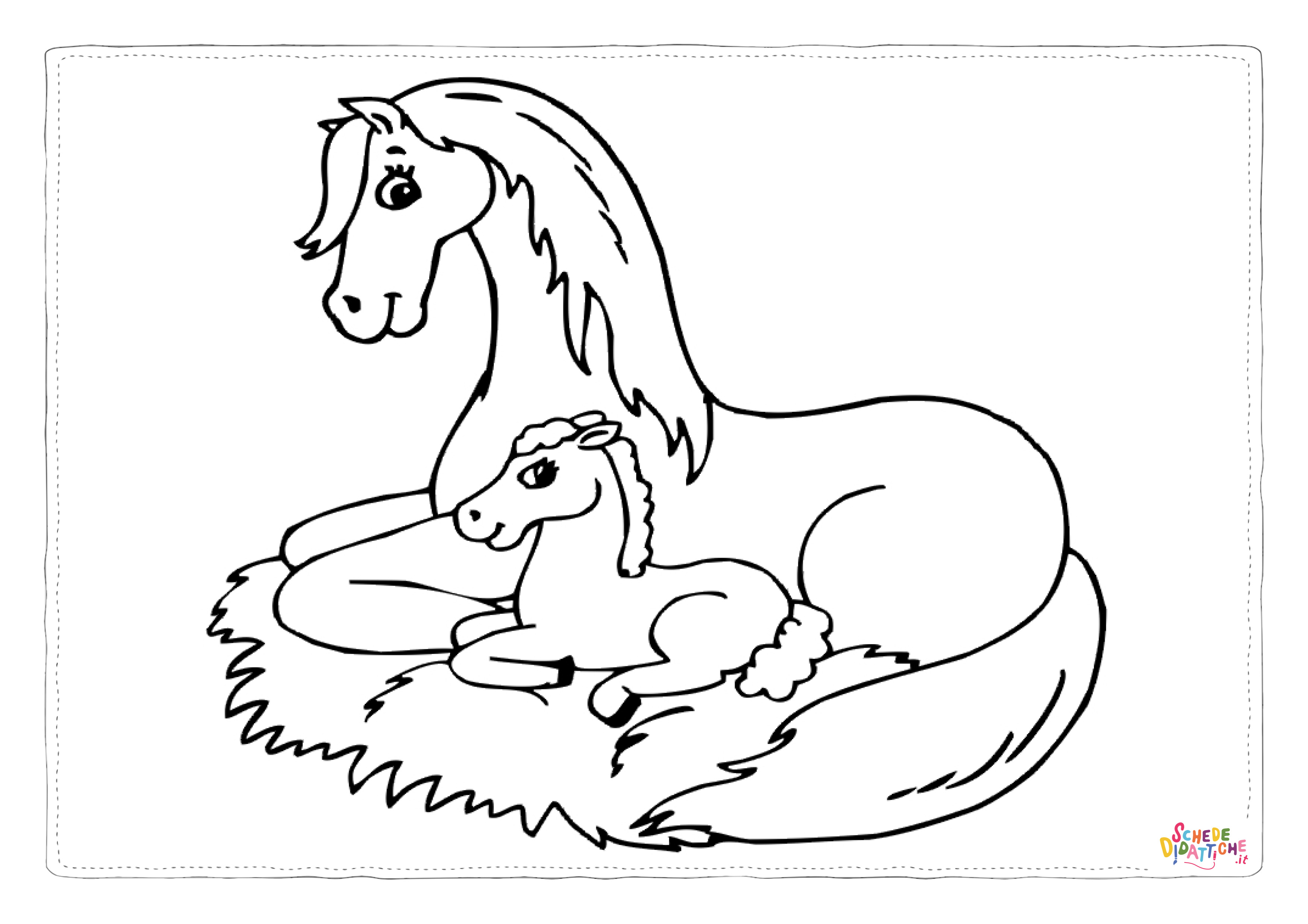 Disegno "Disegno di cavallo da stampare e colorare 164" Disegno di cavallo da stampare e colorare 164