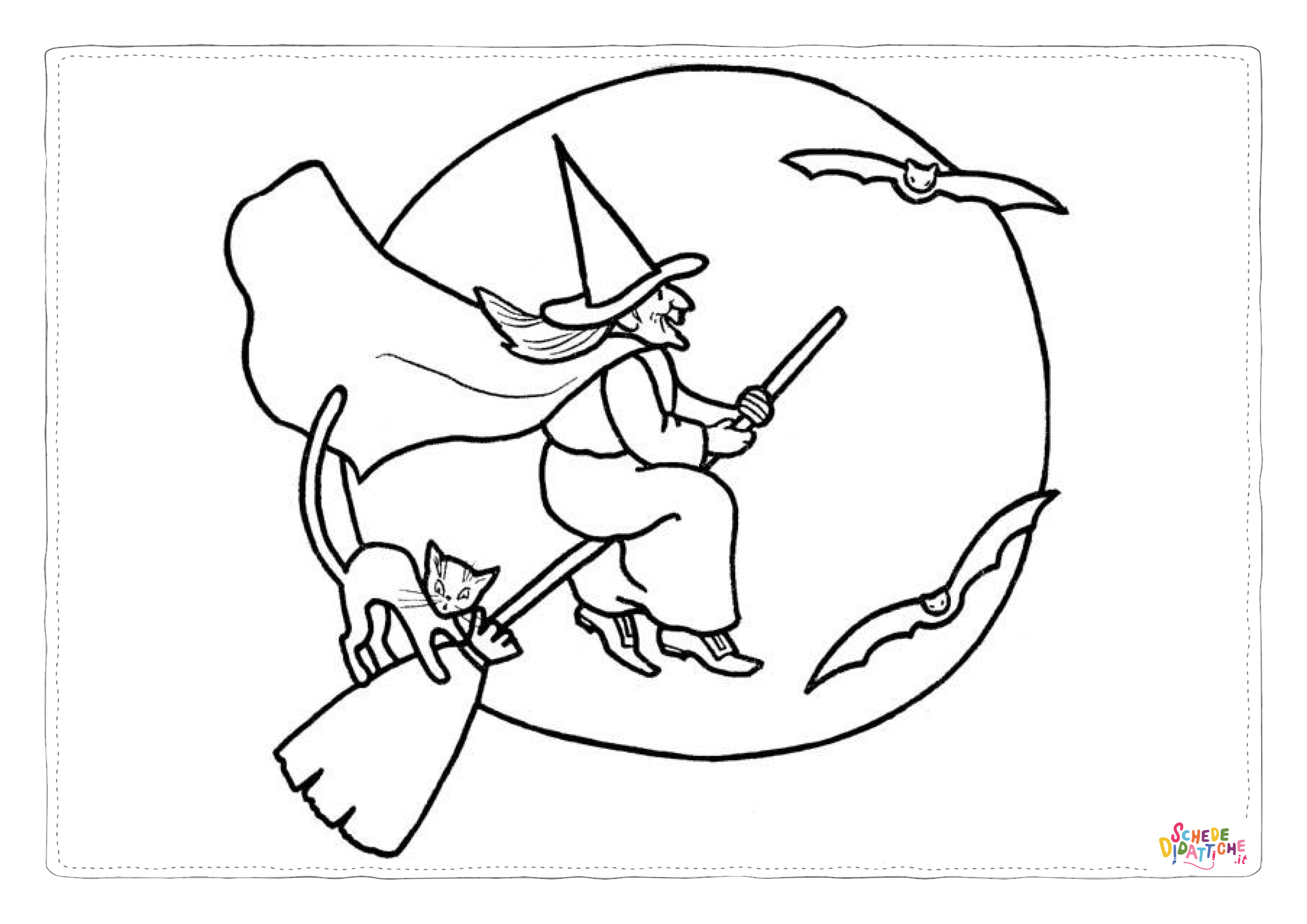 Disegno "Disegno di Befana da stampare e colorare 27" Disegno di Befana da stampare e colorare 27