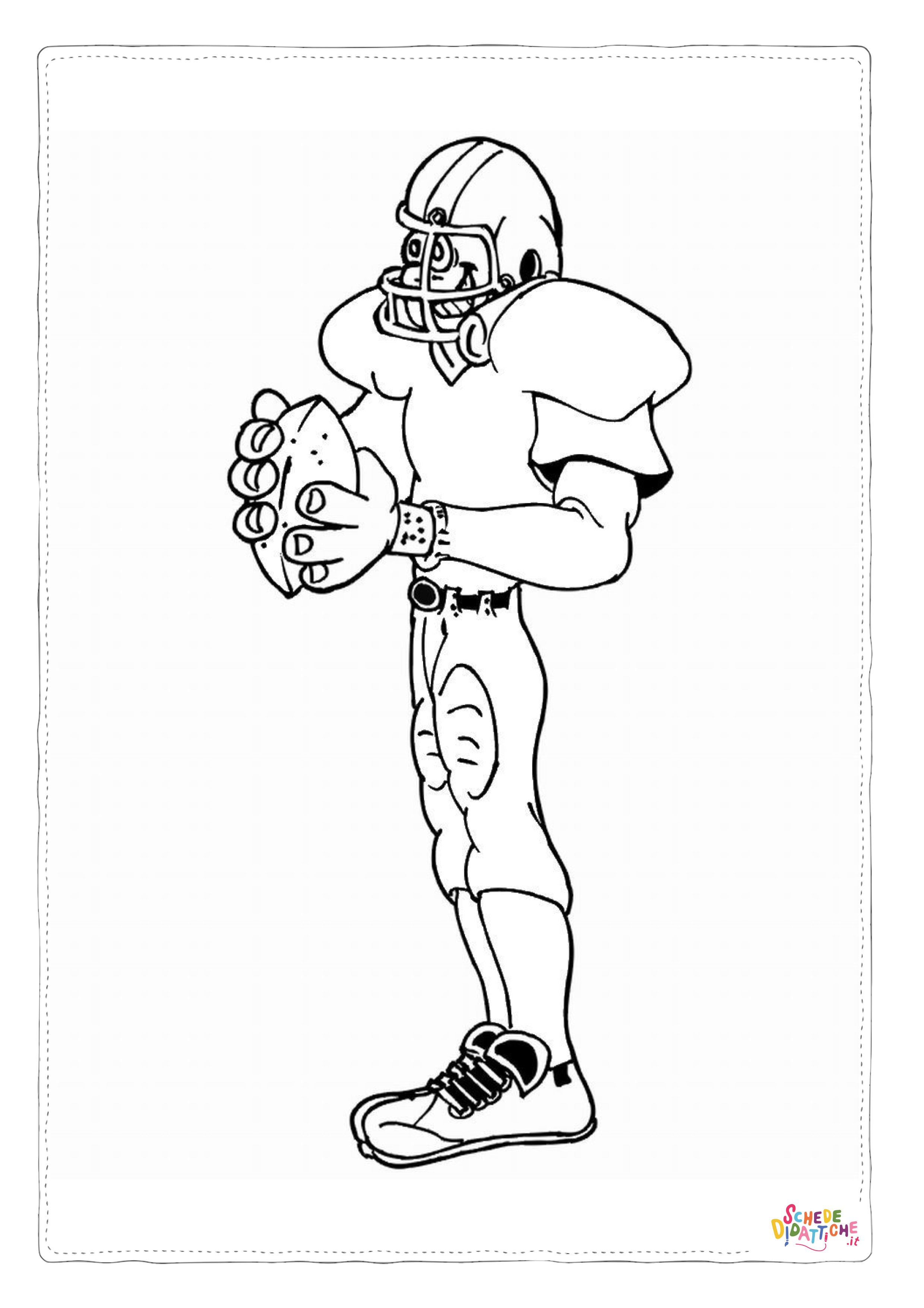 Disegno "Disegno di football americano da stampare e colorare 49" Disegno di football americano da stampare e colorare 49