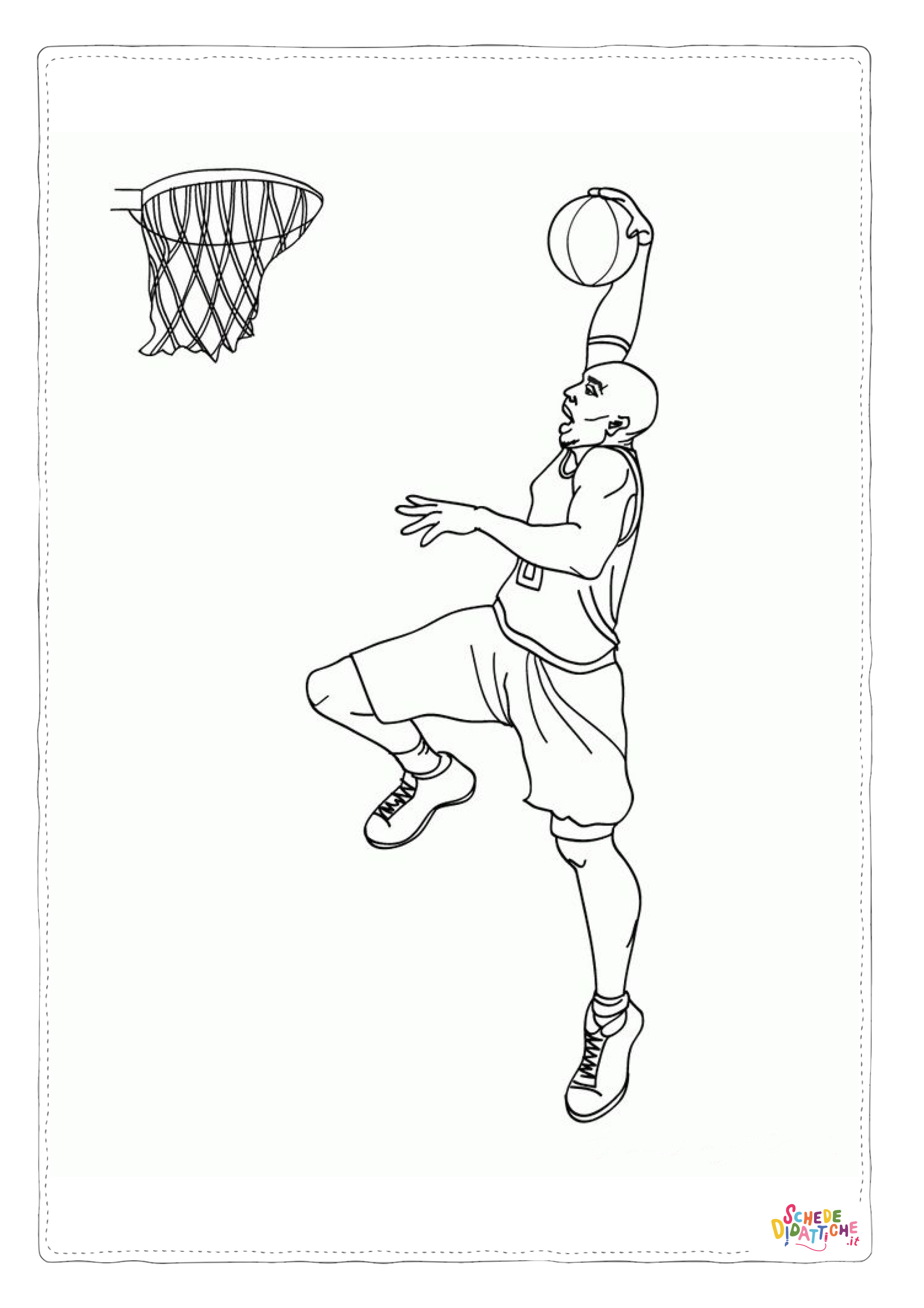 Disegno "Disegno di basket da stampare e colorare 2" Disegno di basket da stampare e colorare 2