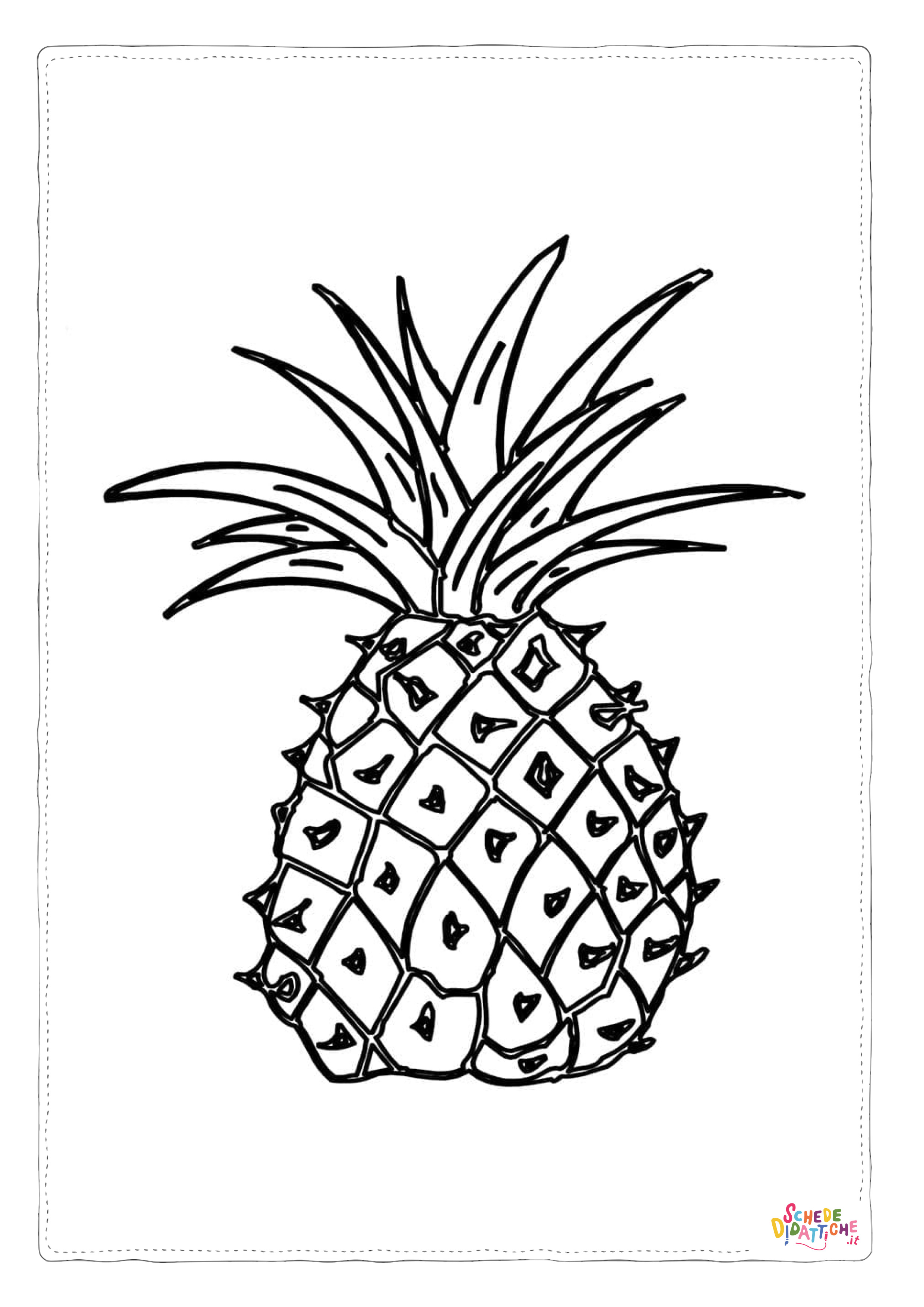 Disegno "Disegno di ananas da stampare e colorare 13" Disegno di ananas da stampare e colorare 13