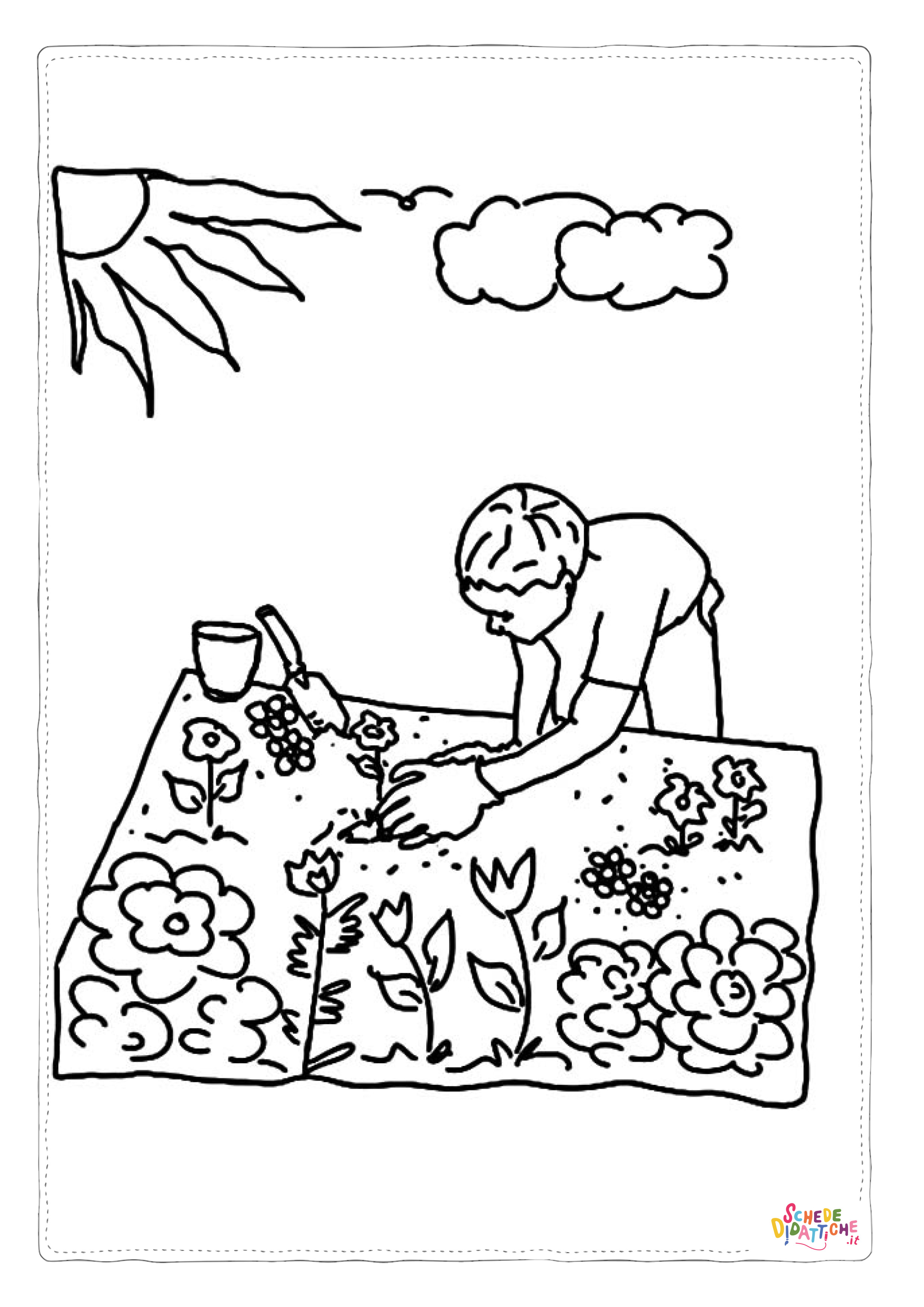 Disegno "Disegno di giardiniere da stampare e colorare 19" Disegno di giardiniere da stampare e colorare 19