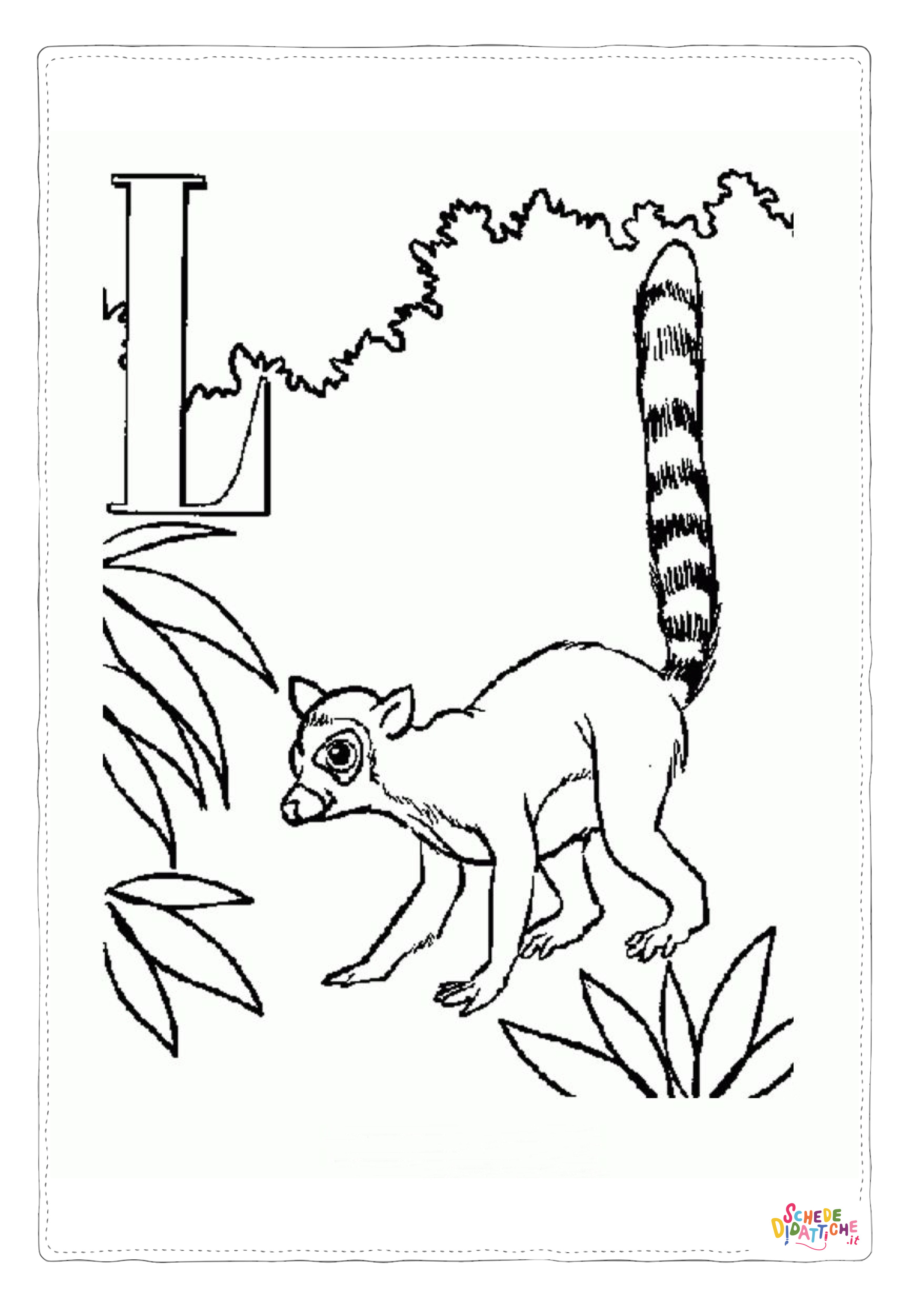 Disegno di lemure da stampare e colorare 5