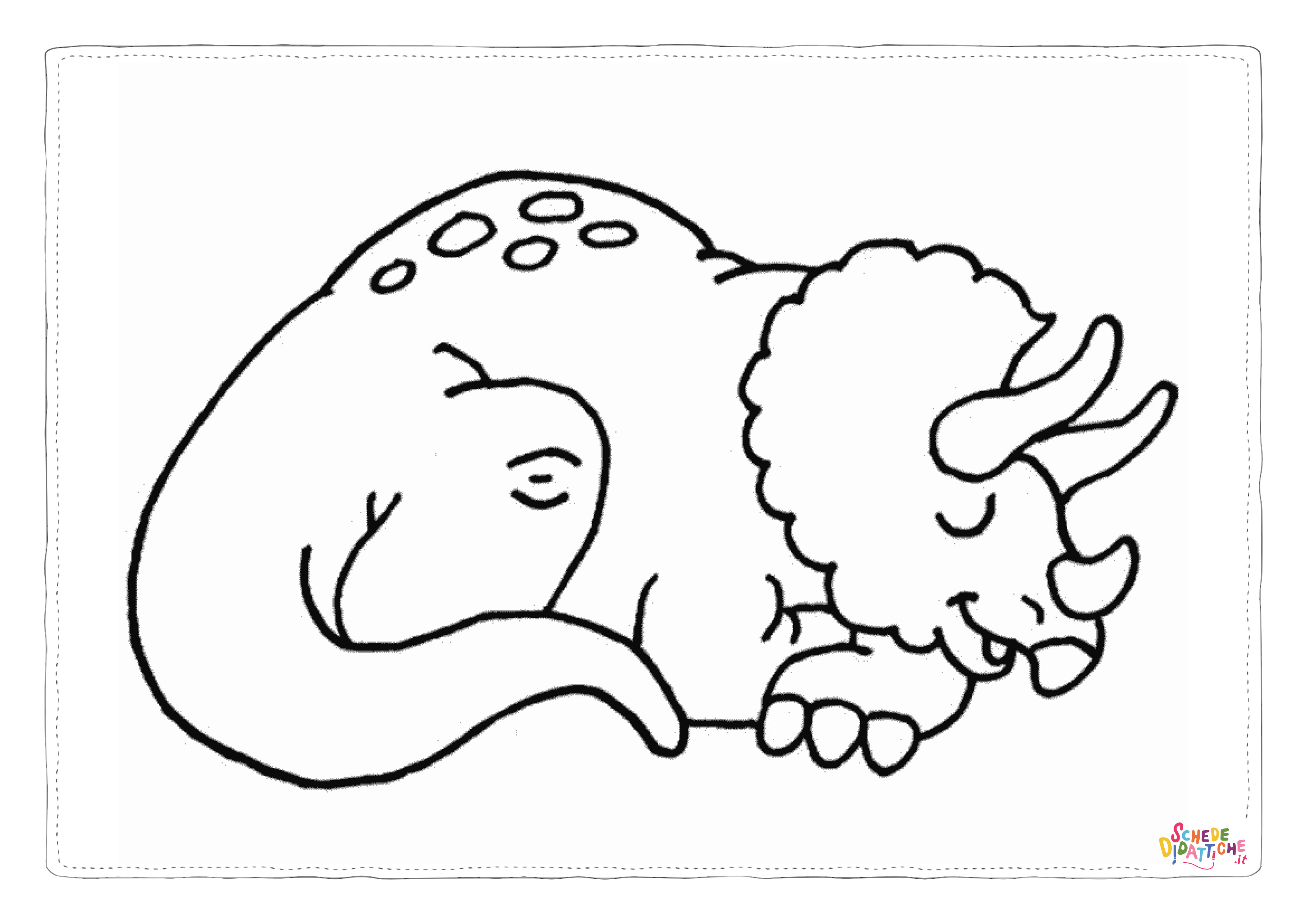 Disegno "Disegno di Triceratopo da stampare e colorare 29" Disegno di Triceratopo da stampare e colorare 29
