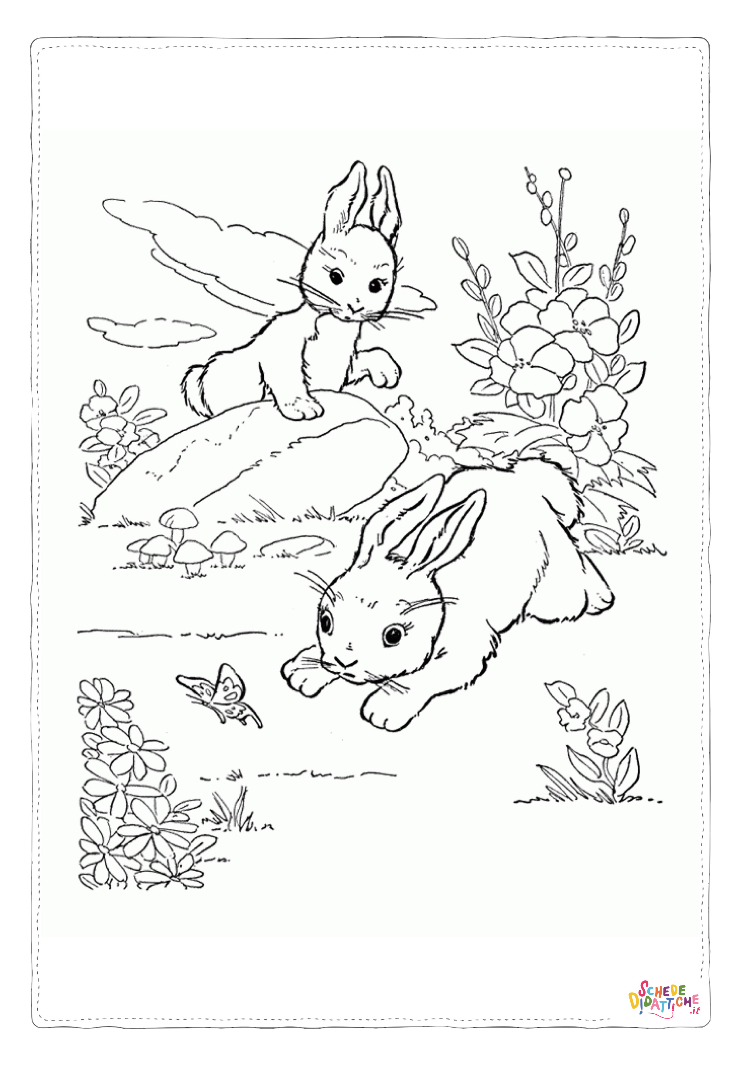 Disegno "Disegno di coniglio da stampare e colorare 211" Disegno di coniglio da stampare e colorare 211