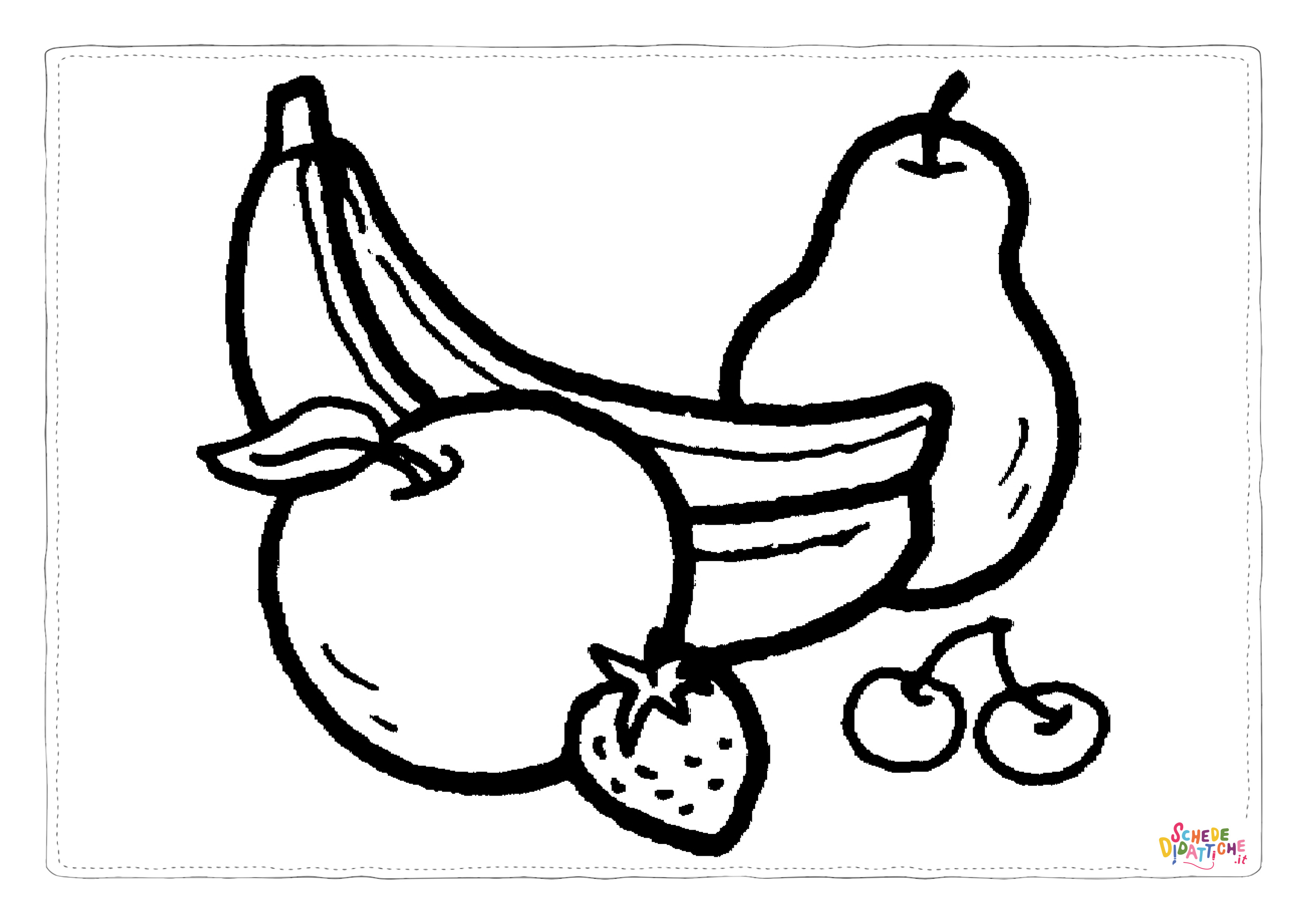 Disegno di cesto di frutta da stampare e colorare 19