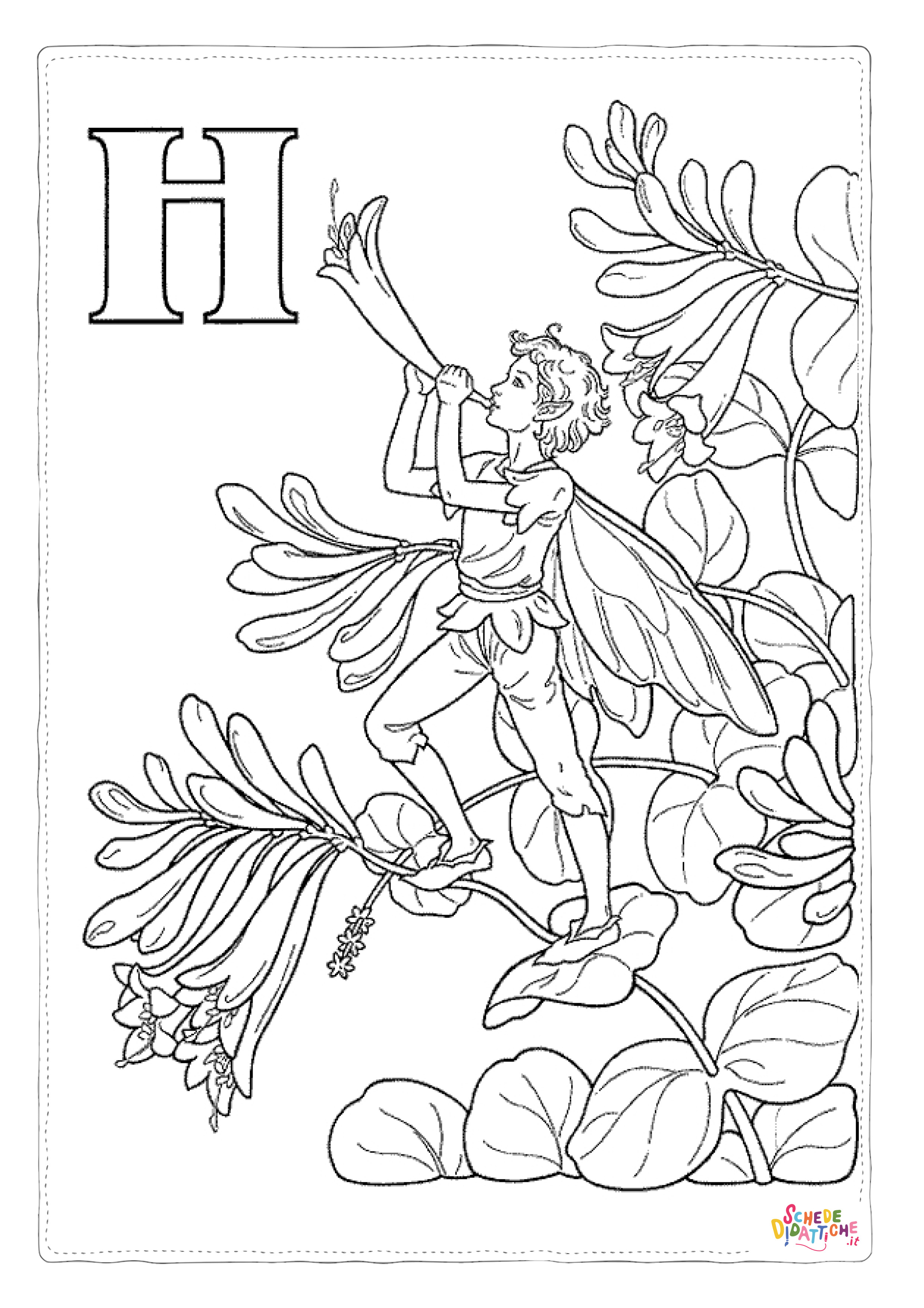 Disegno "Disegno di fata da stampare e colorare 20" Disegno di fata da stampare e colorare 20