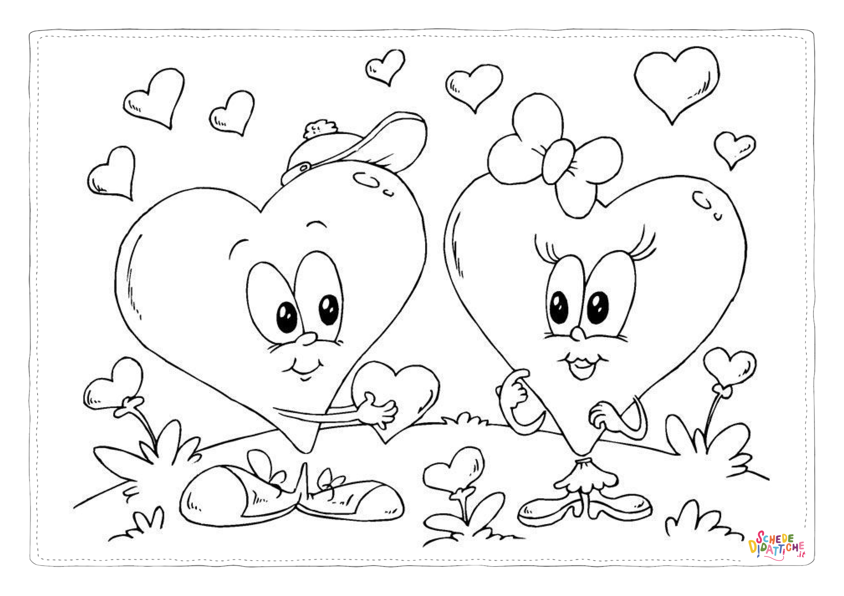 Disegno "Disegno di San Valentino da stampare e colorare 131" Disegno di San Valentino da stampare e colorare 131