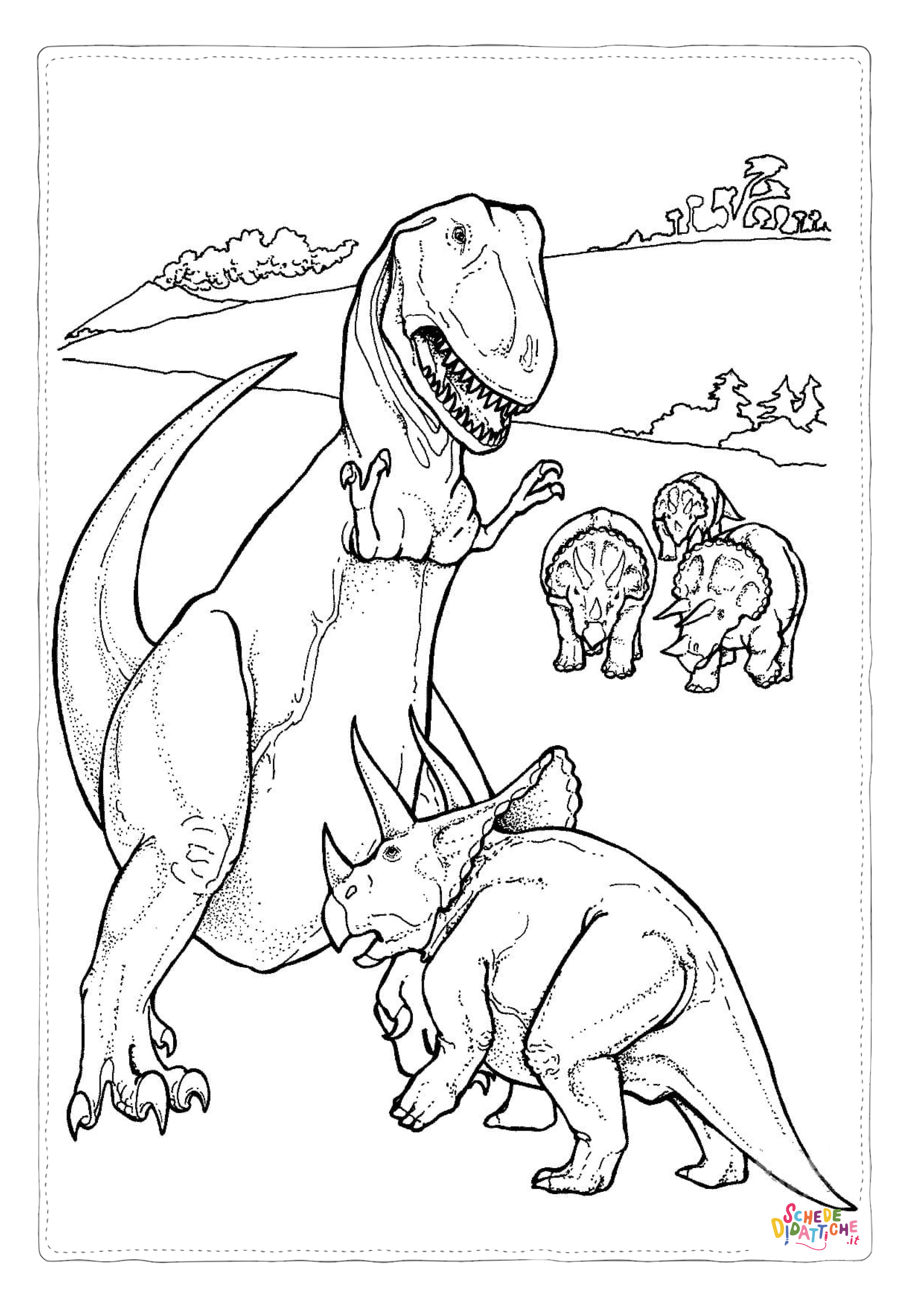 Disegno "Disegno di Triceratopo da stampare e colorare 49" Disegno di Triceratopo da stampare e colorare 49
