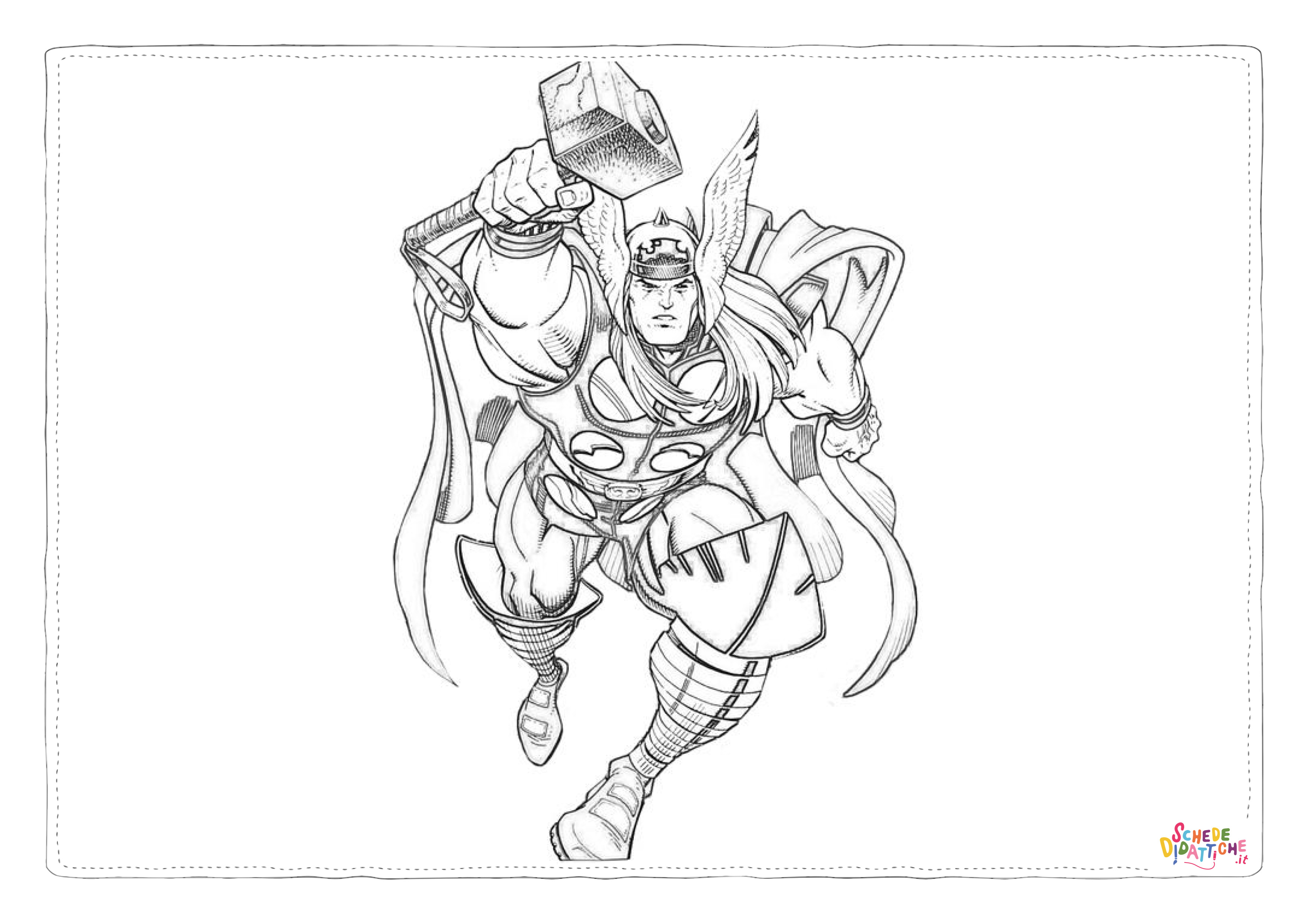 Disegno "Disegno di Thor da stampare e colorare 1" Disegno di Thor da stampare e colorare 1
