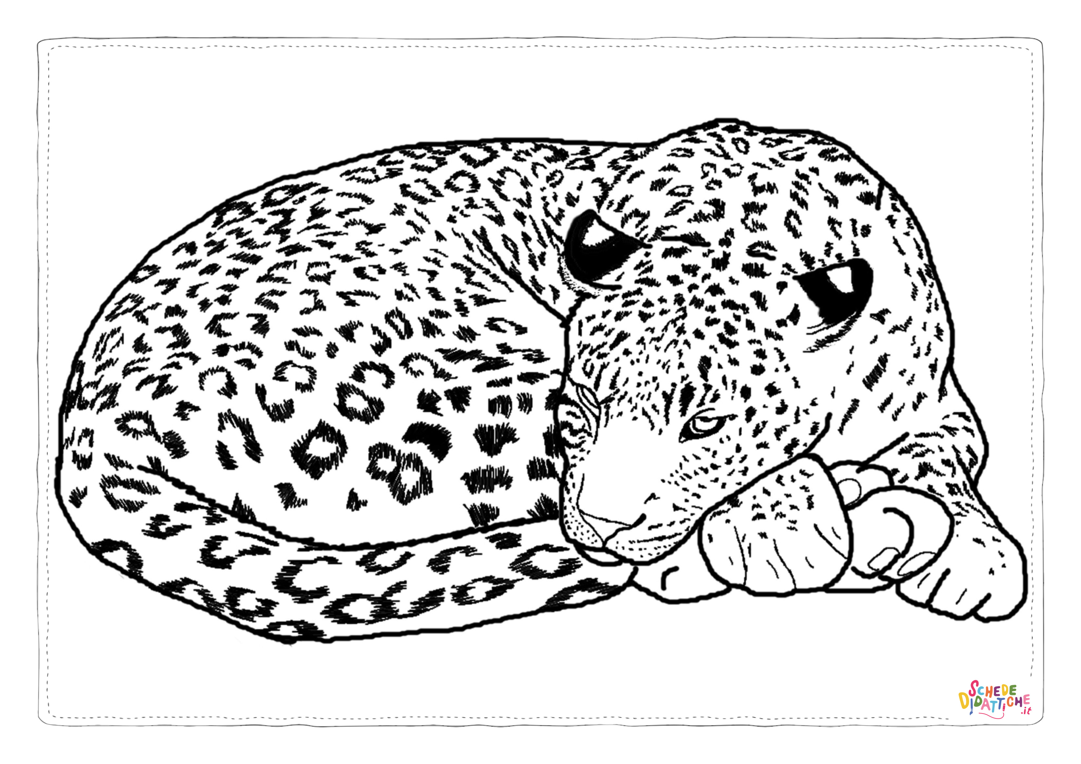 Disegno di leopardo da stampare e colorare 32