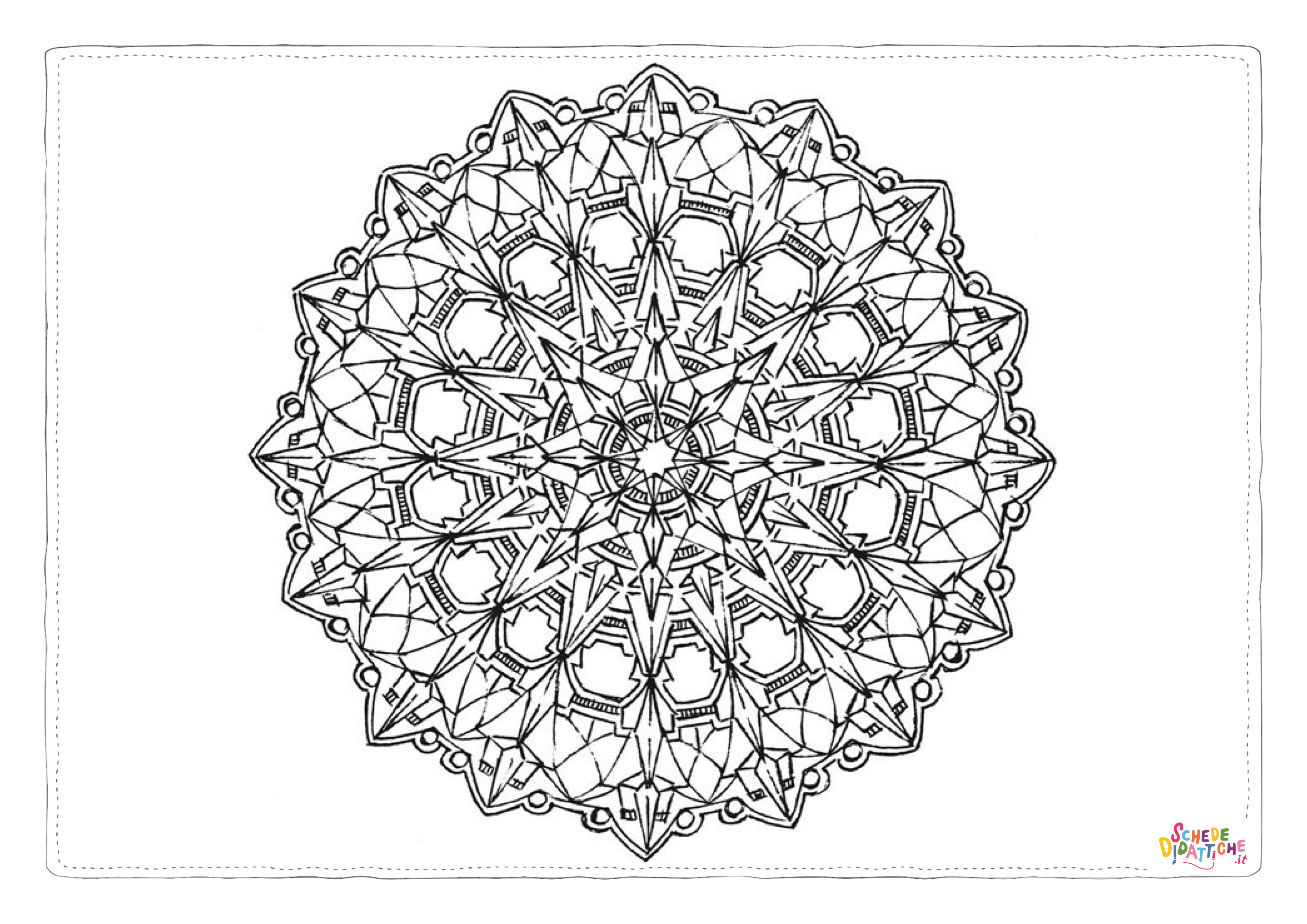 Disegno "Disegno di mandala da stampare e colorare 1234" Disegno di mandala da stampare e colorare 1234