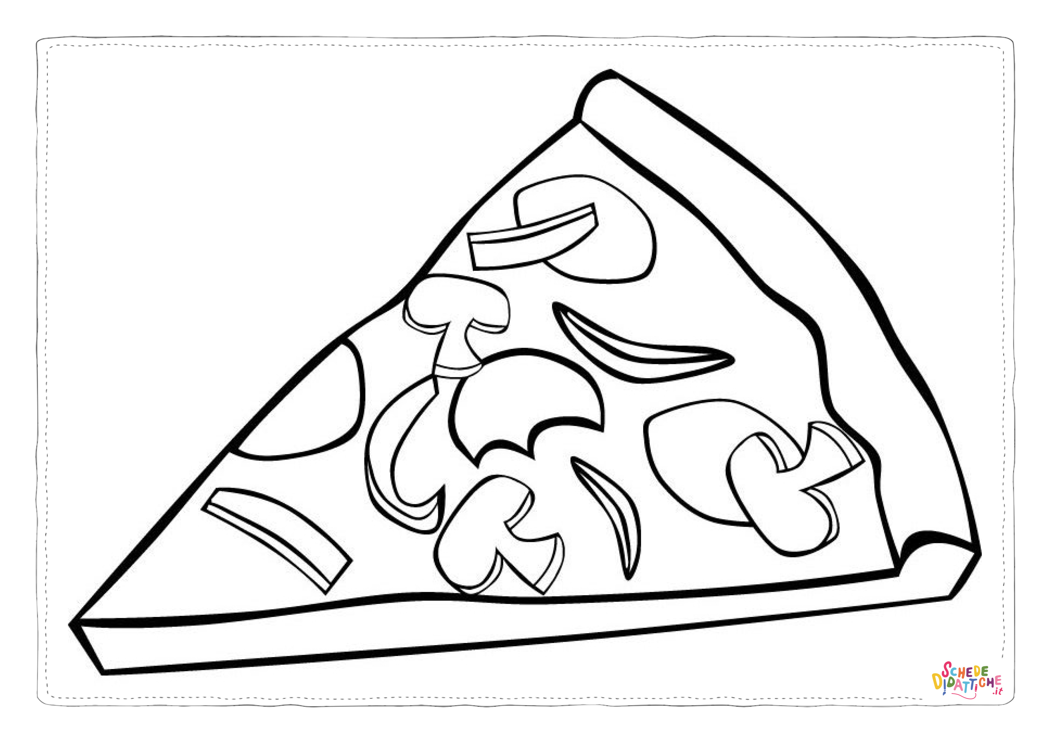 Disegno "Disegno di pizza da stampare e colorare" Disegno di pizza da stampare e colorare