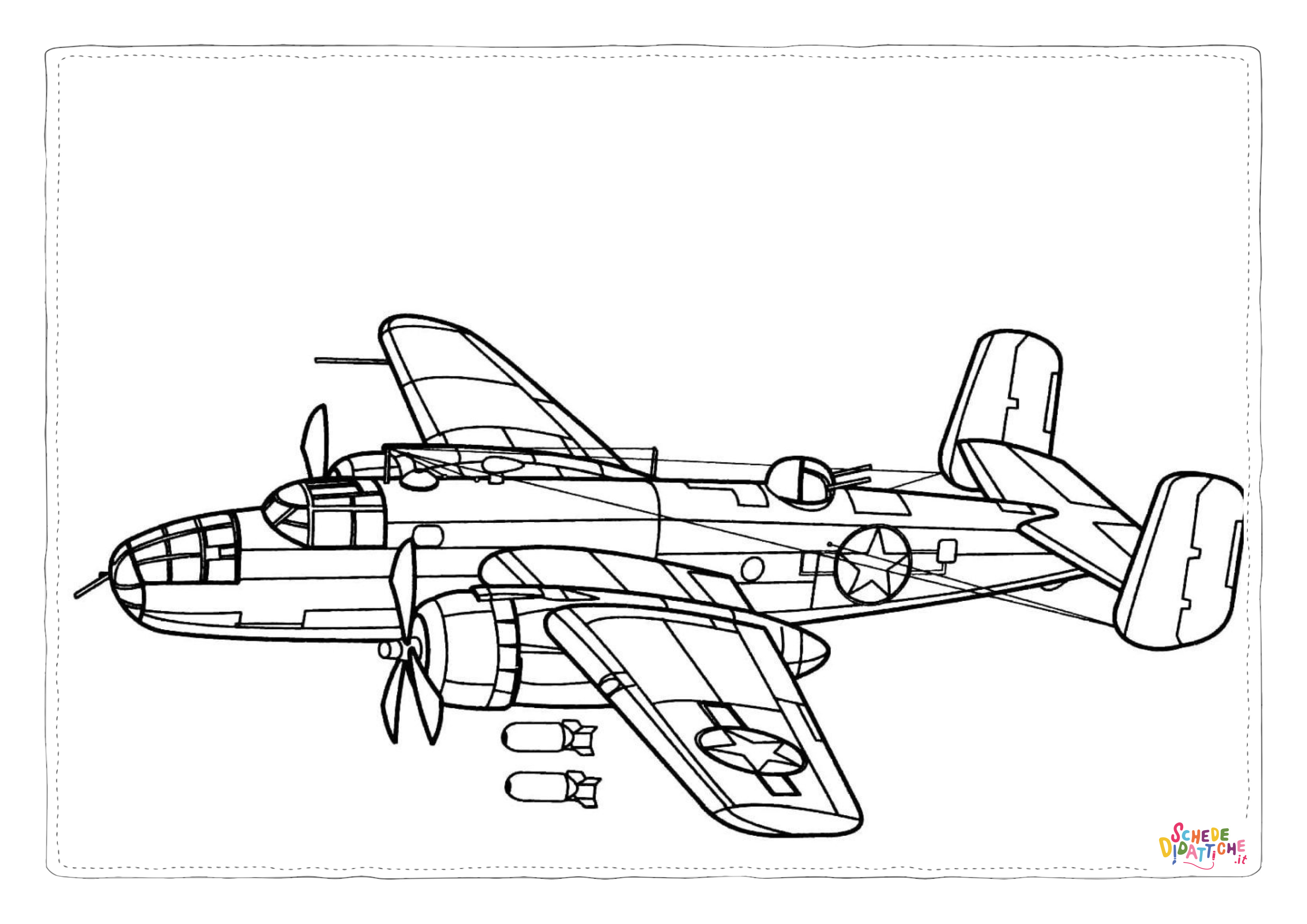 Disegno "Disegno di aereo militare da stampare e colorare 103" Disegno di aereo militare da stampare e colorare 103