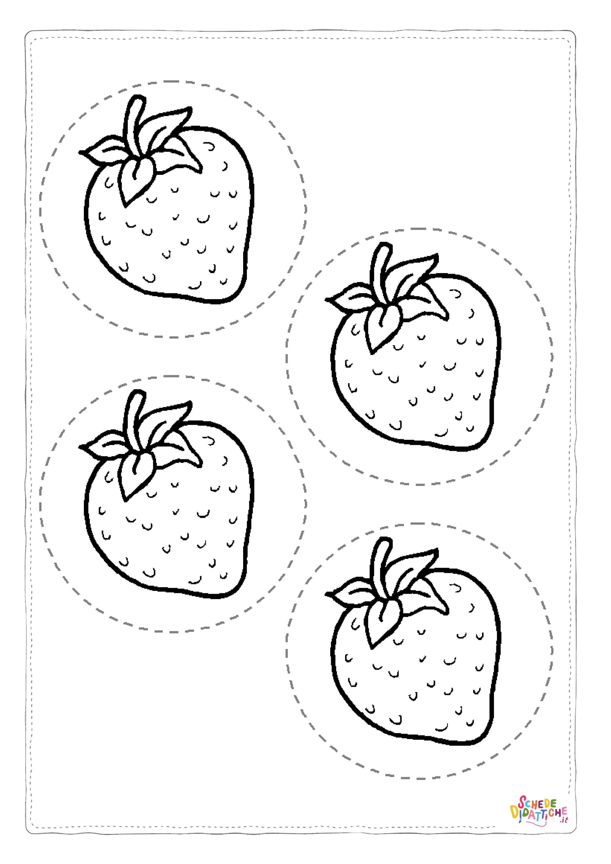Disegno "Disegno di fragola da stampare e colorare 8" Disegno di fragola da stampare e colorare 8