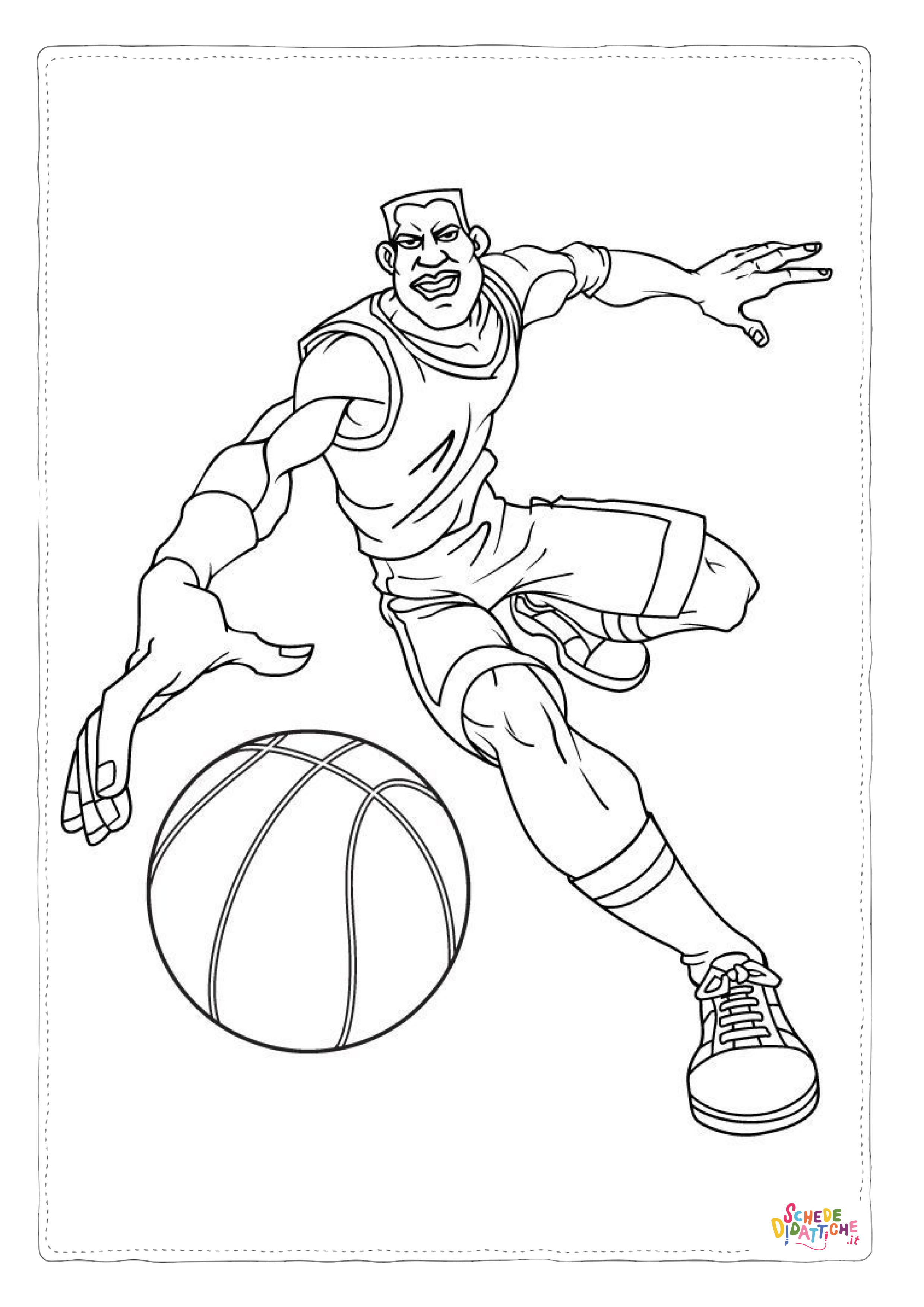 Disegno "Disegno di basket da stampare e colorare 6" Disegno di basket da stampare e colorare 6