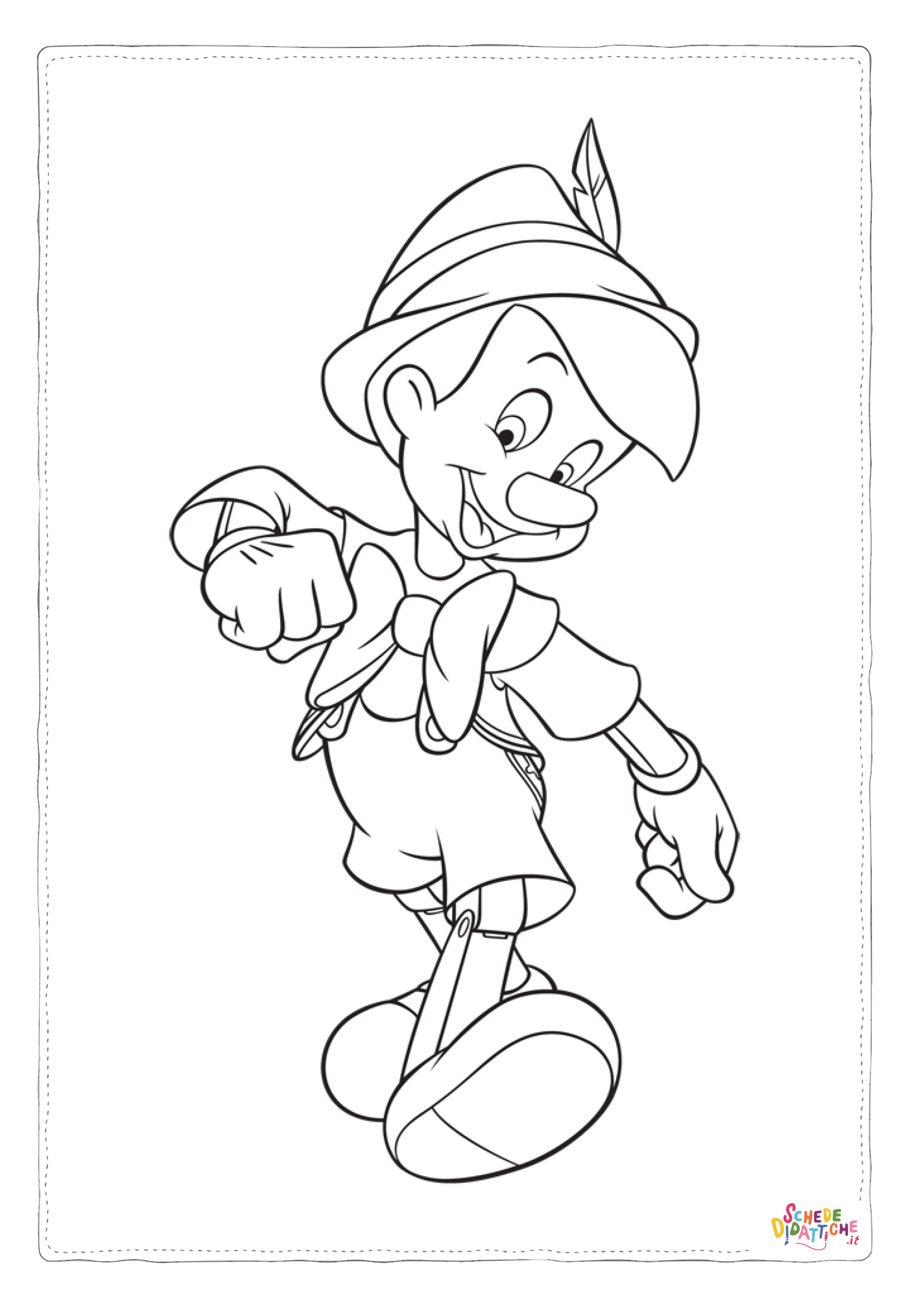 Disegno "Disegno di Pinocchio da stampare e colorare 5" Disegno di Pinocchio da stampare e colorare 5