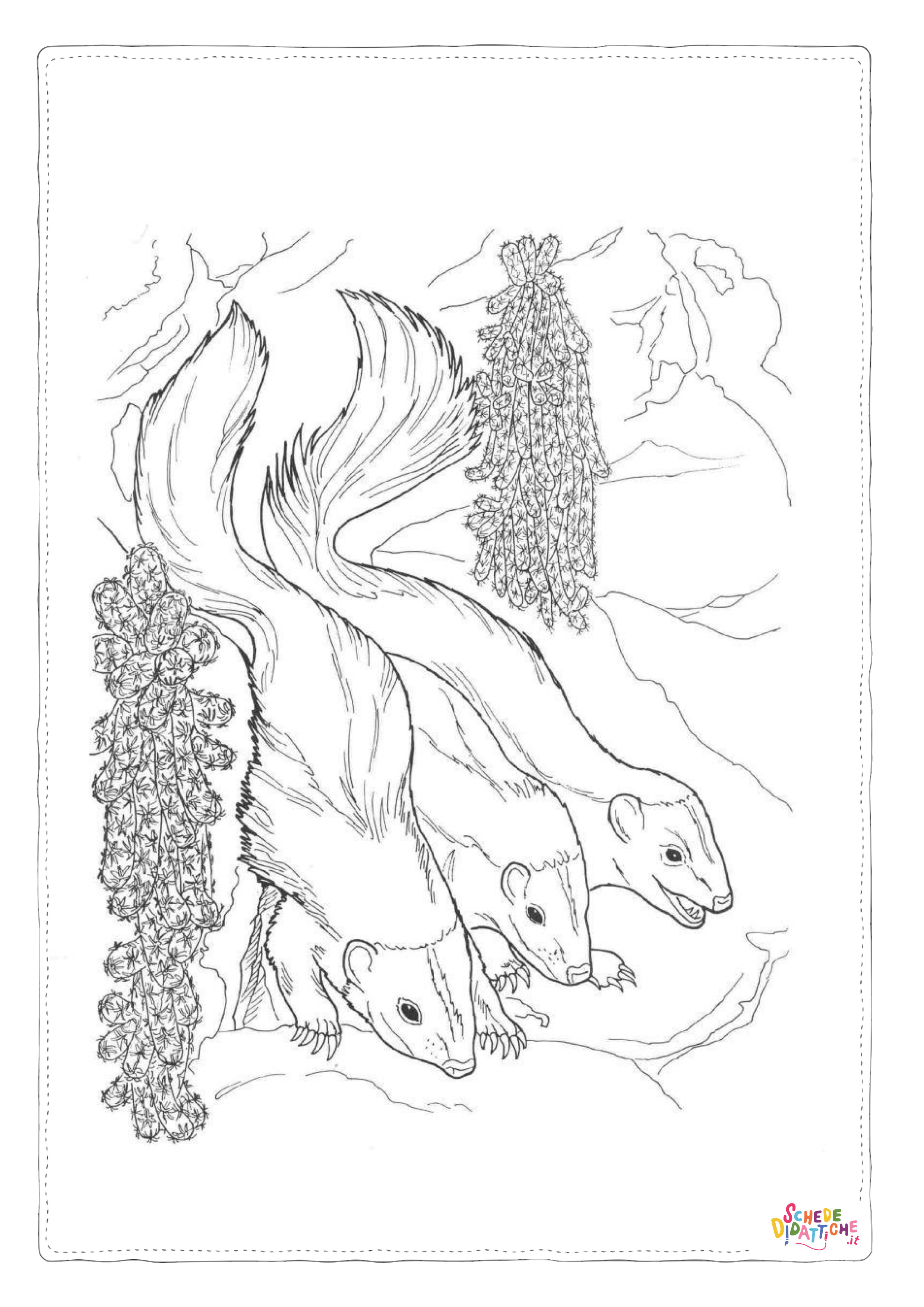 Disegno "Disegno di opossum da stampare e colorare 1" Disegno di opossum da stampare e colorare 1