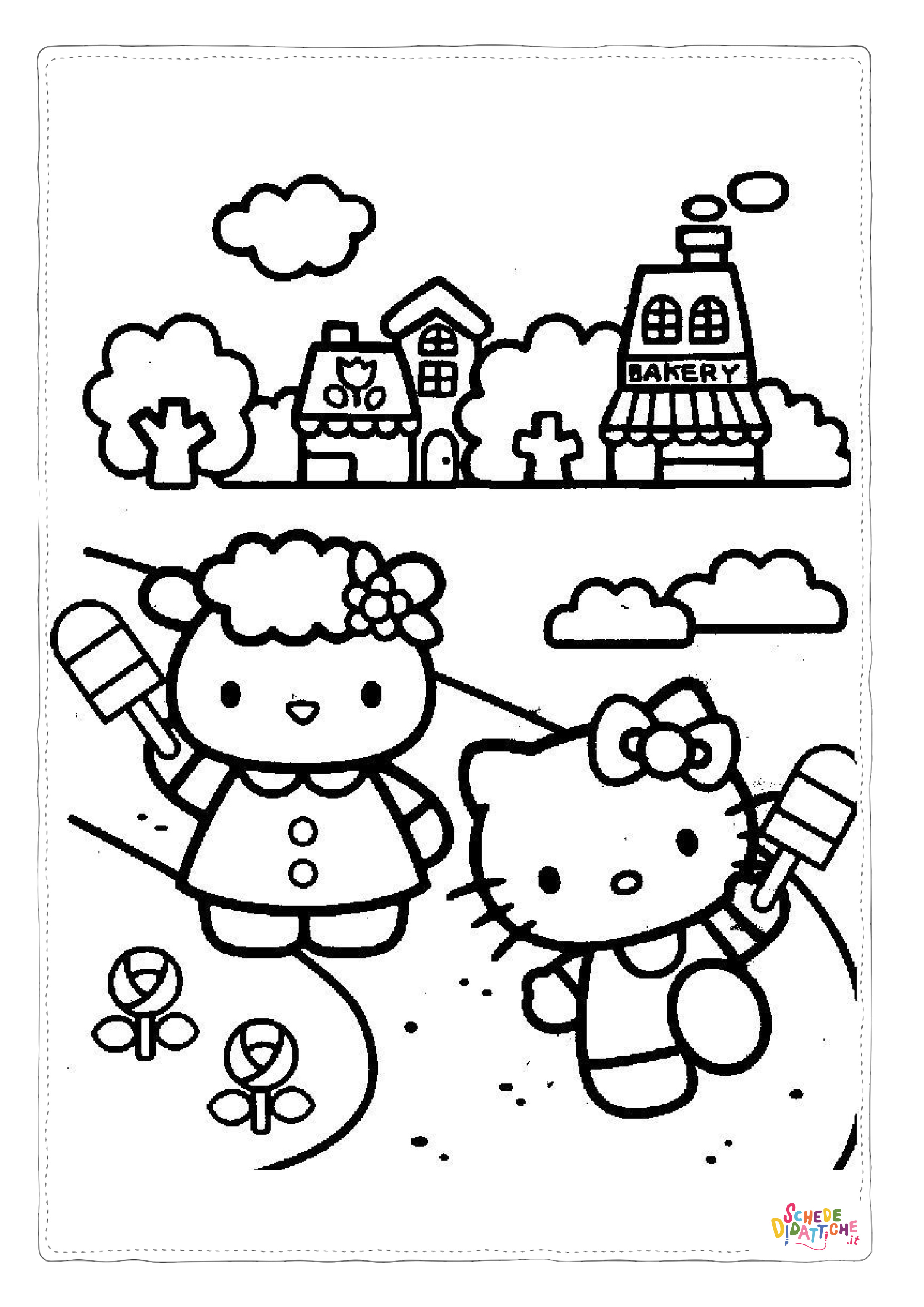 Disegno "Disegno di Hello Kitty da stampare e colorare 208" Disegno di Hello Kitty da stampare e colorare 208