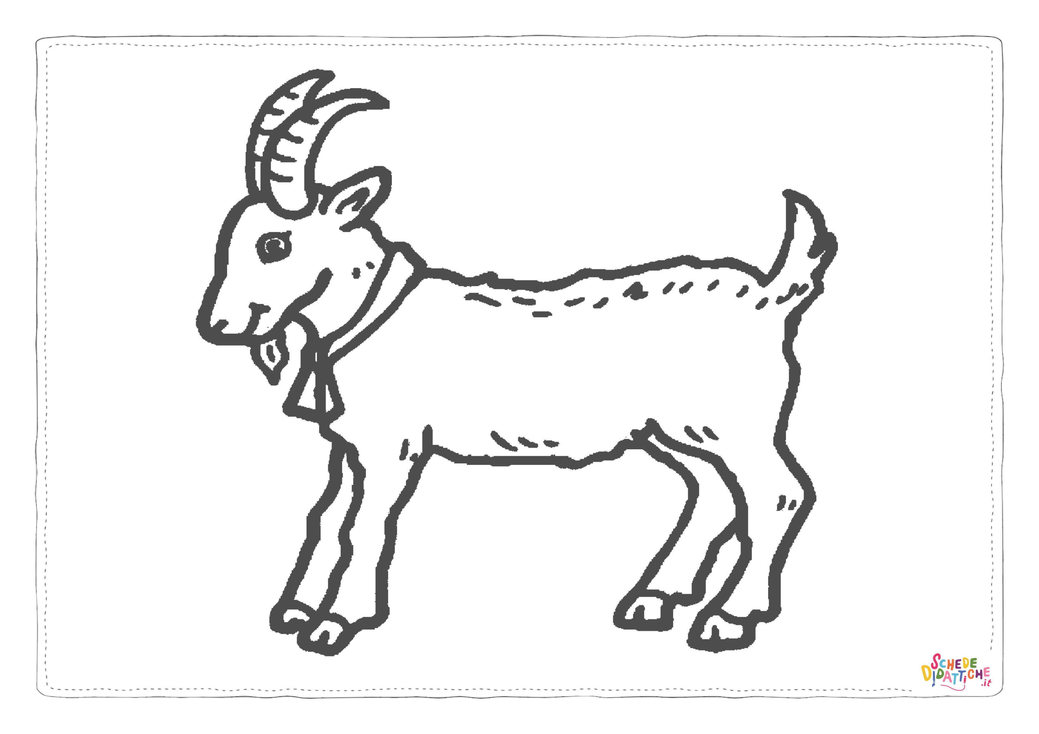 Disegno "Disegno di capra da stampare e colorare 9" Disegno di capra da stampare e colorare 9