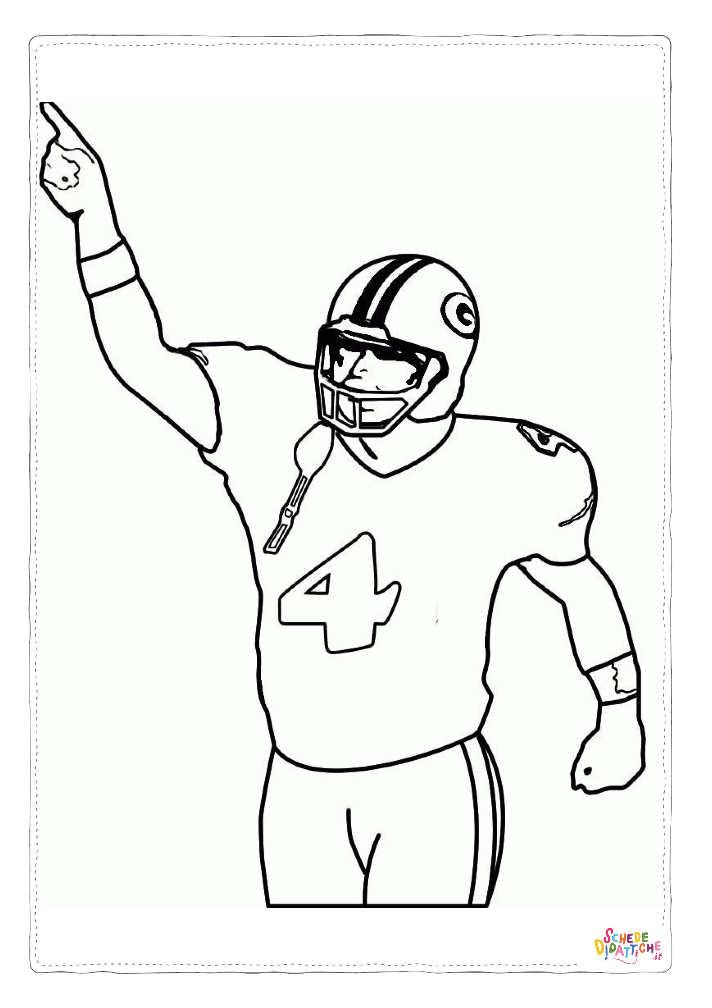 Disegno "Disegno di football americano da stampare e colorare 68" Disegno di football americano da stampare e colorare 68