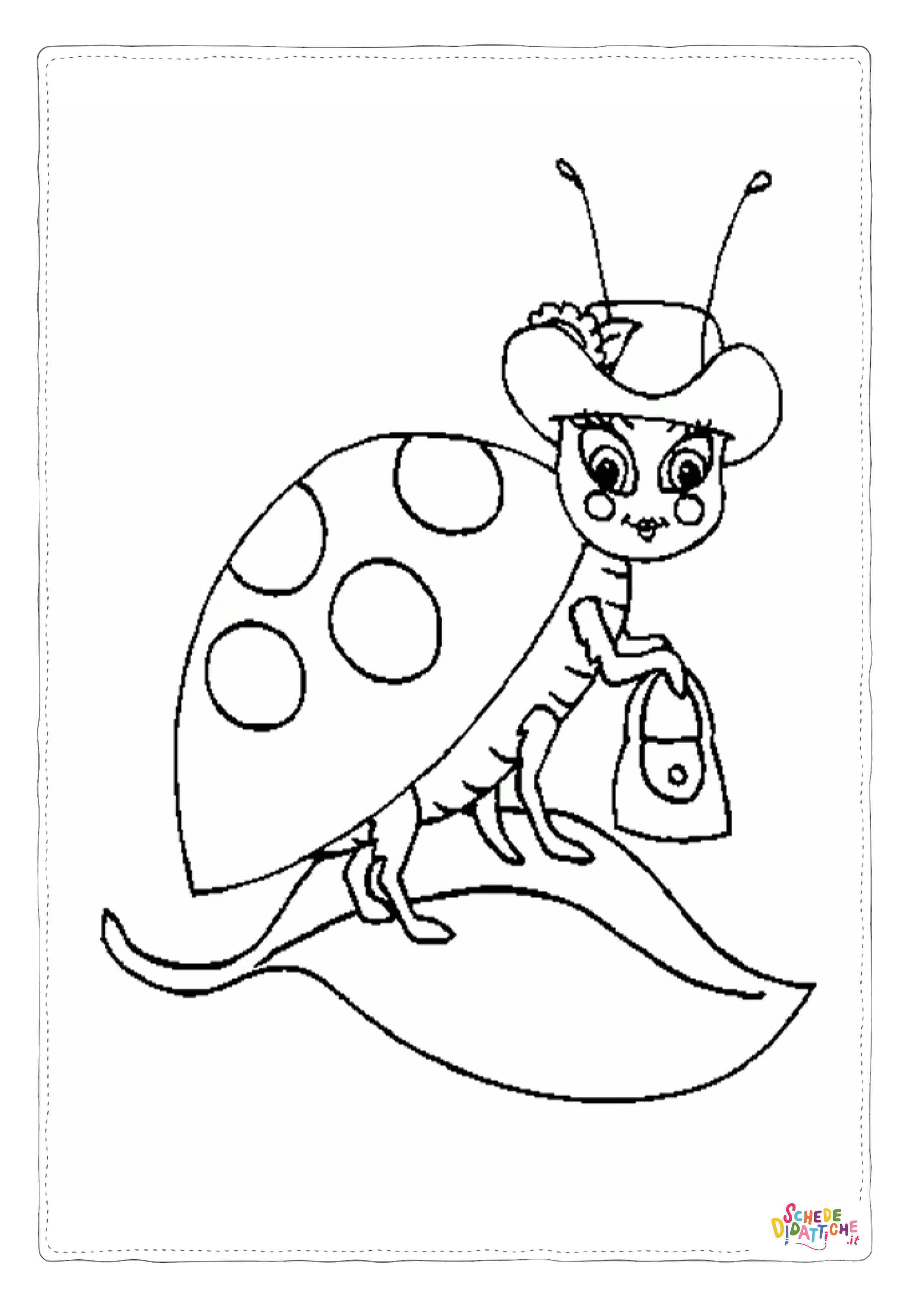 Disegno "Disegno di coccinella da stampare e colorare 12" Disegno di coccinella da stampare e colorare 12
