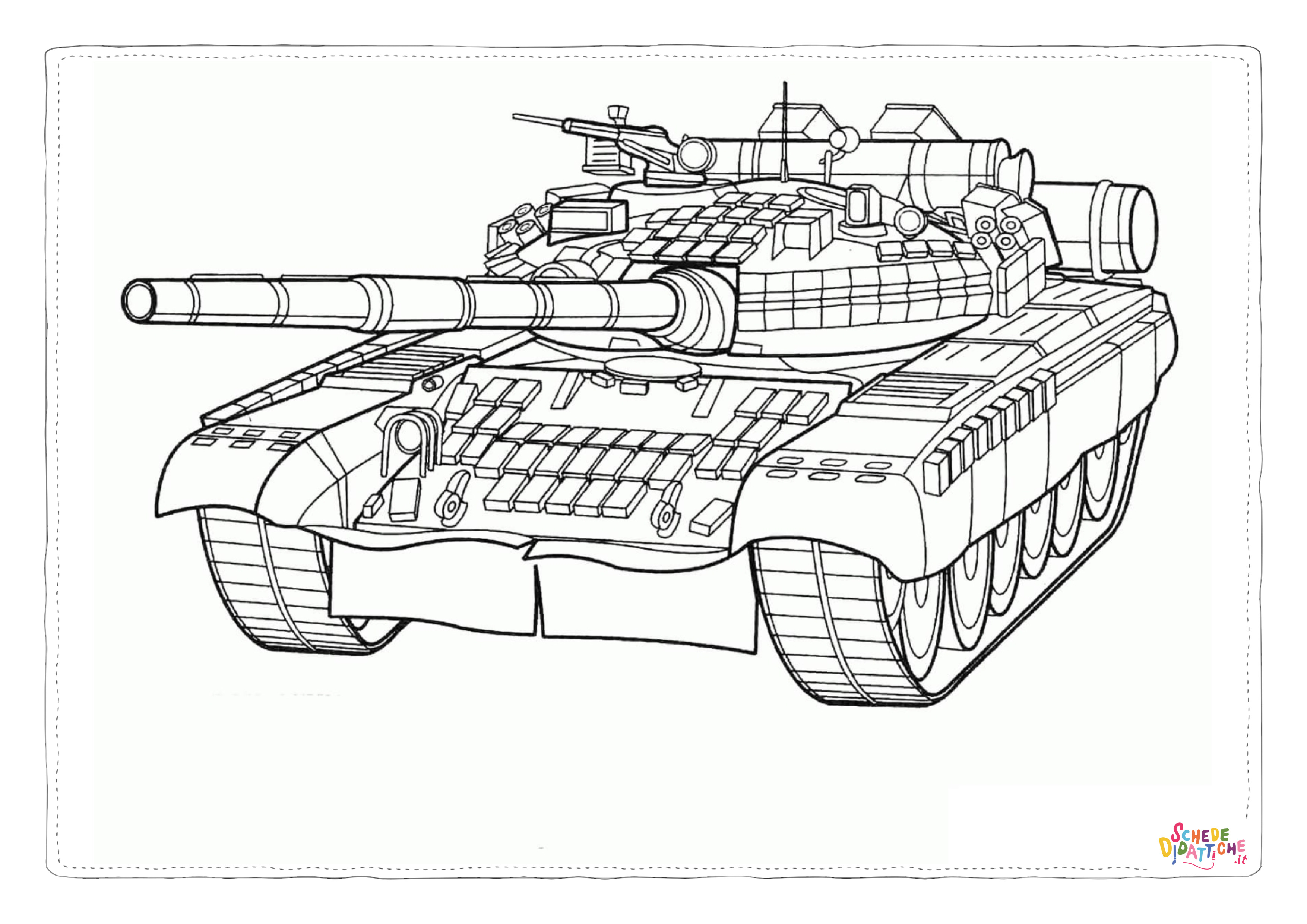 Disegno di carro armato da stampare e colorare 23