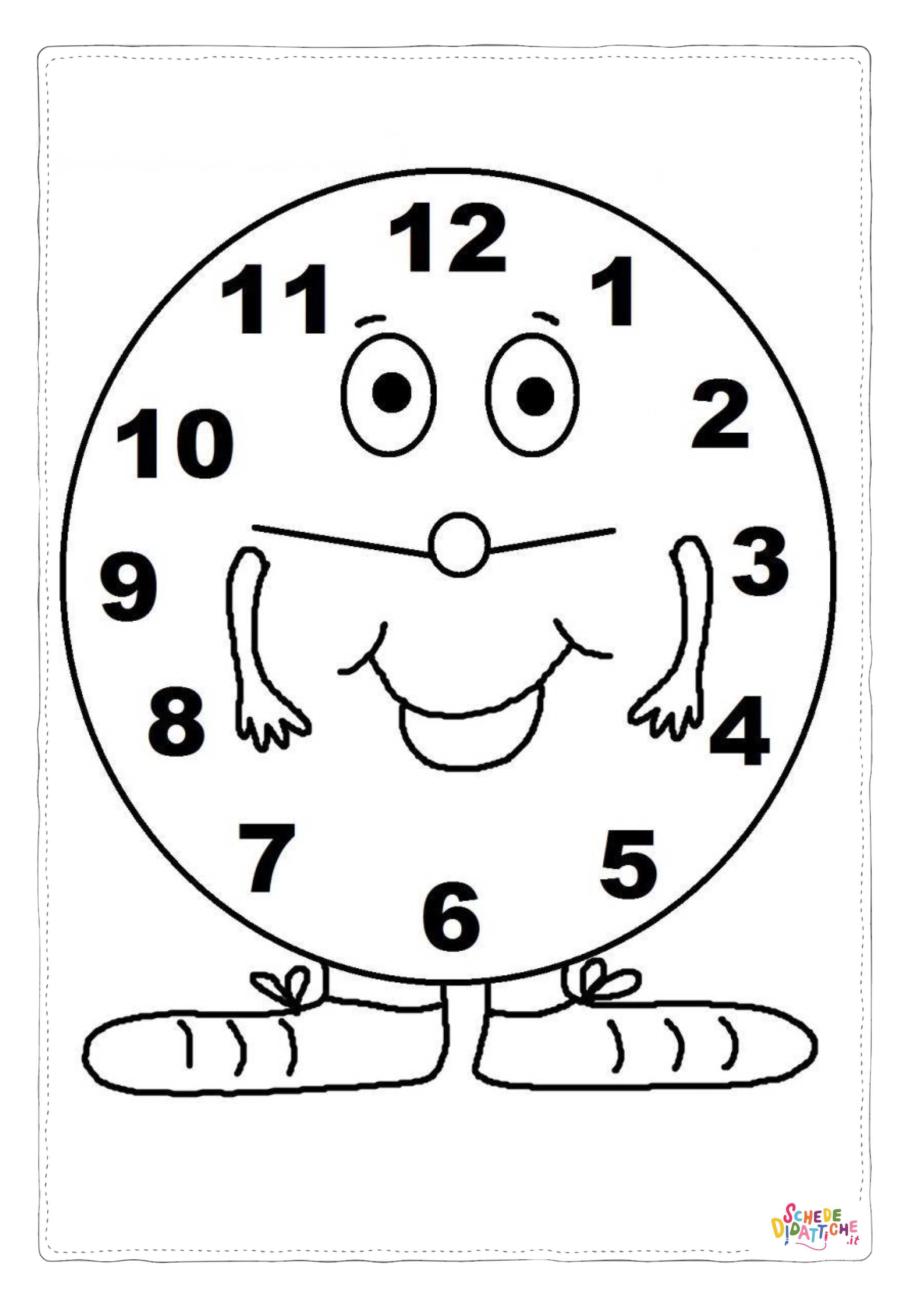 Disegno "Disegno di orologio da stampare e colorare 4" Disegno di orologio da stampare e colorare 4