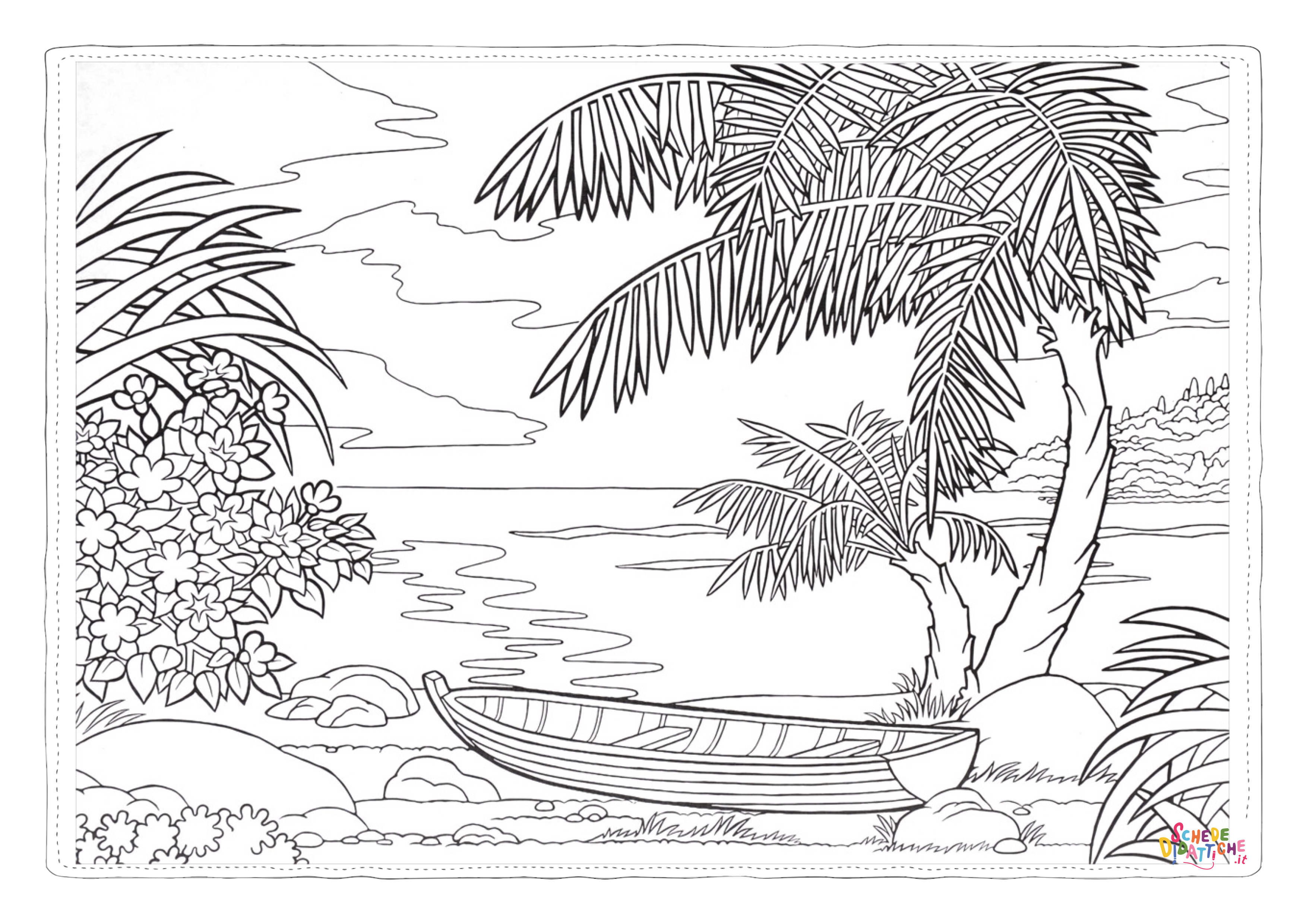 Disegno "Disegno di paesaggio da stampare e colorare 39" Disegno di paesaggio da stampare e colorare 39
