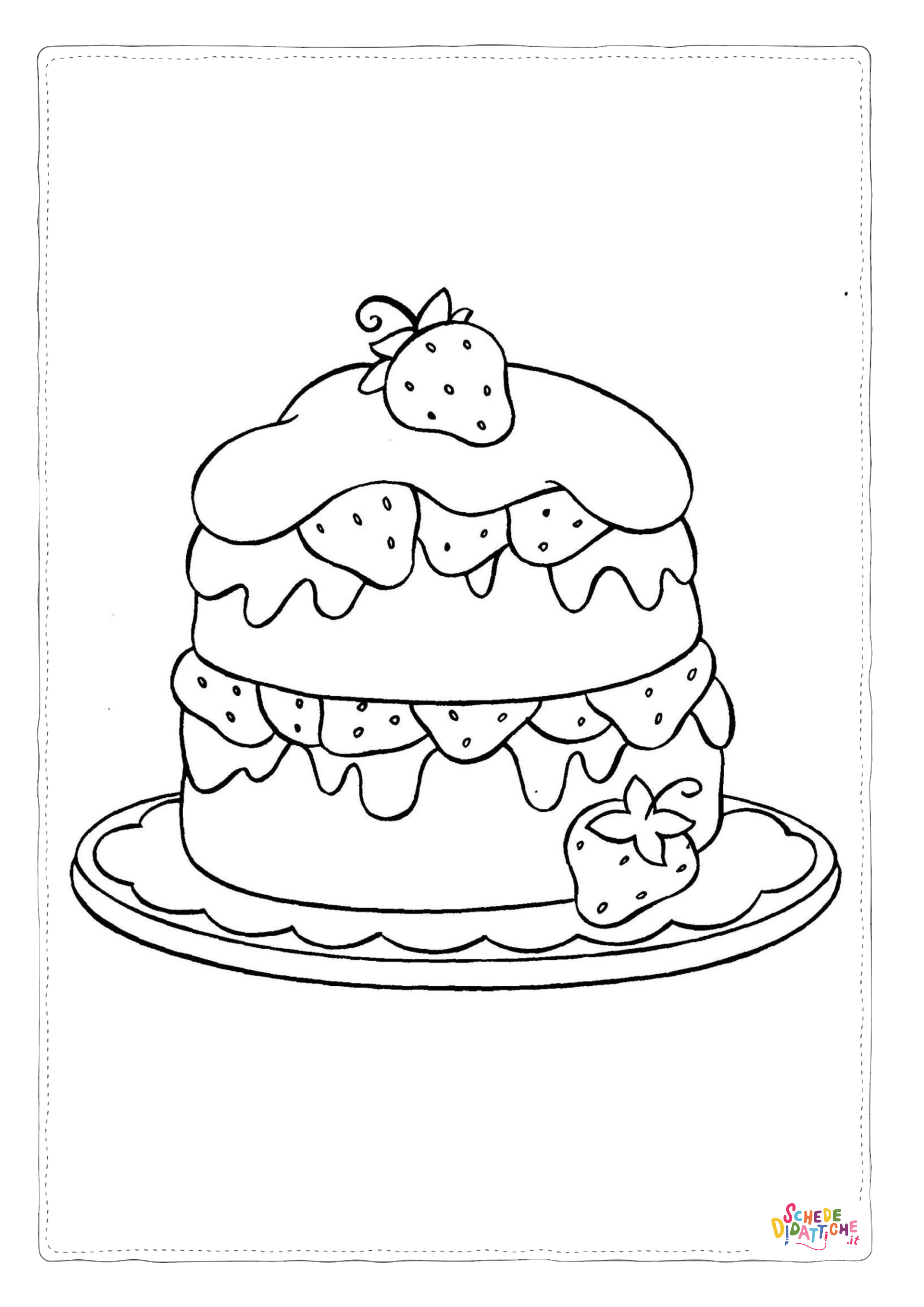 Disegno "Disegno di torta da stampare e colorare 56" Disegno di torta da stampare e colorare 56