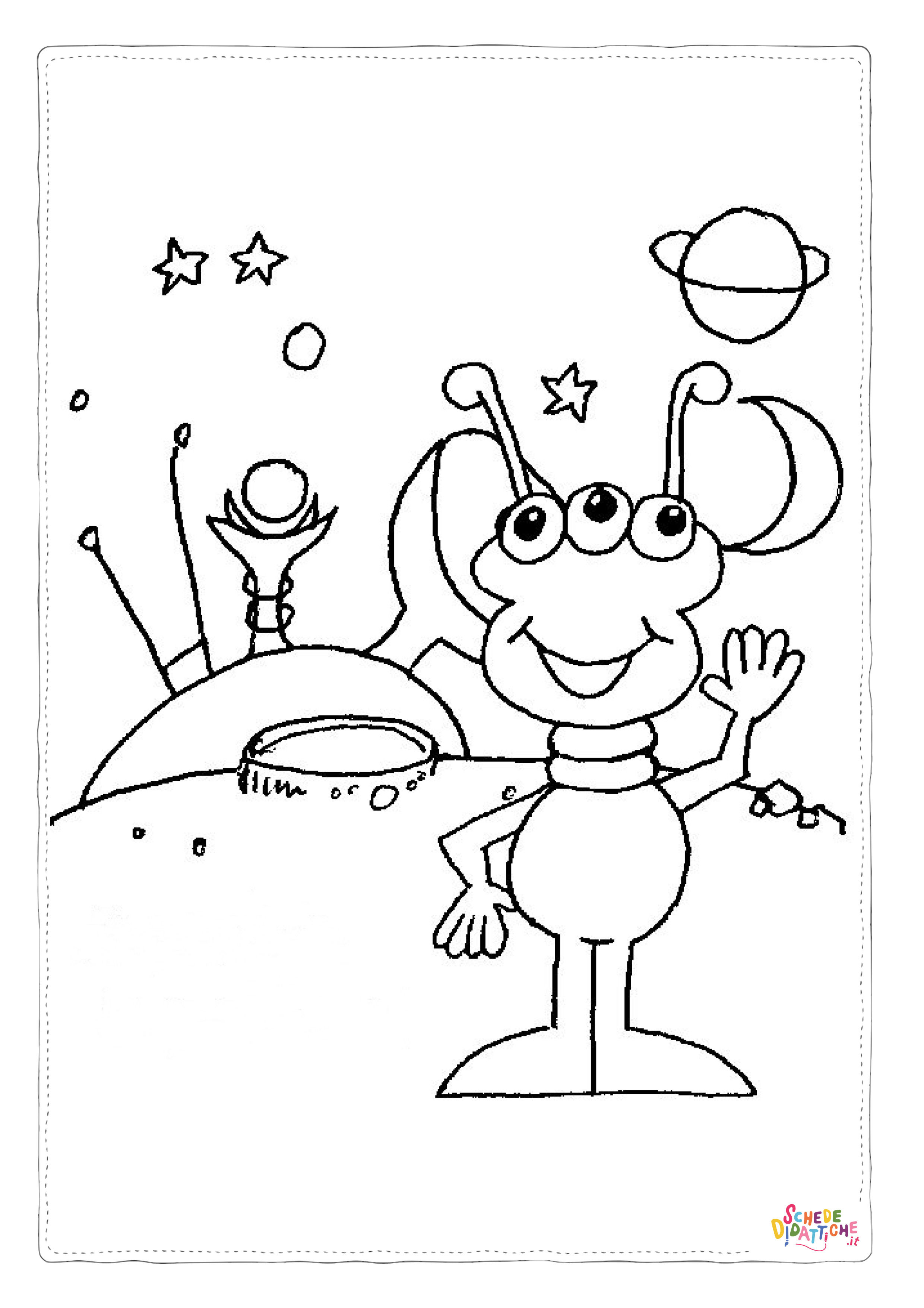 Disegno di alieno da stampare e colorare 1