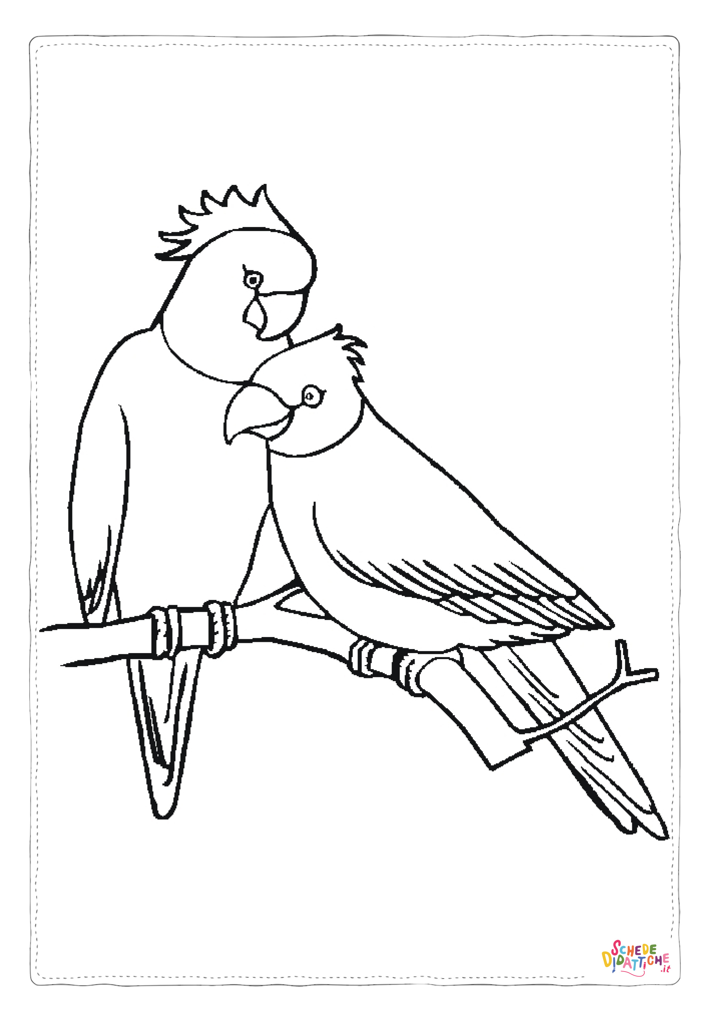 Disegno "Disegno di pappagallo da stampare e colorare 43" Disegno di pappagallo da stampare e colorare 43