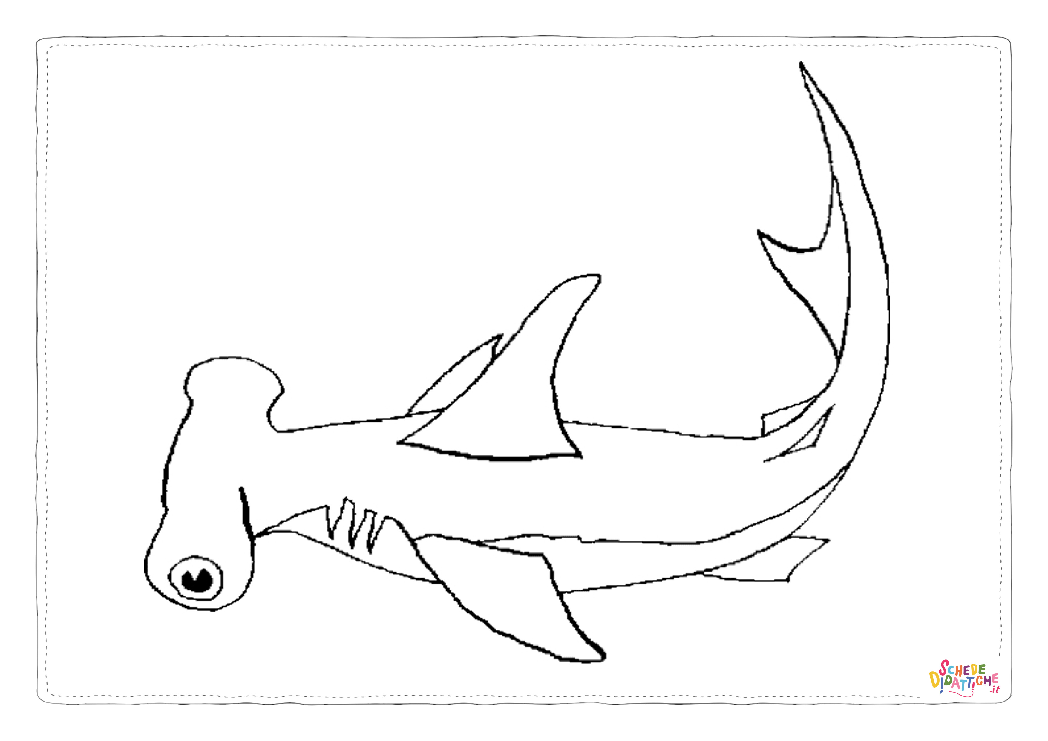 Disegno di squalo da stampare e colorare 33